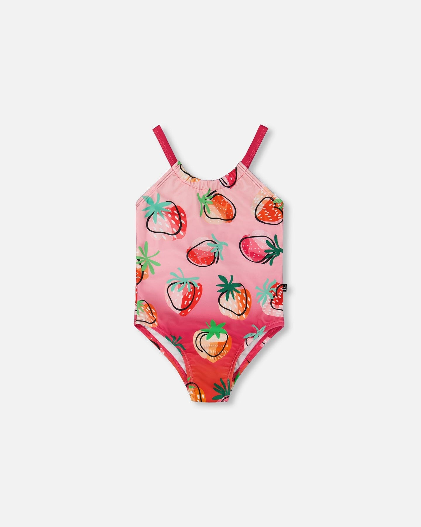 Printed One-Piece Swimsuit Pink Gradient Strawberry