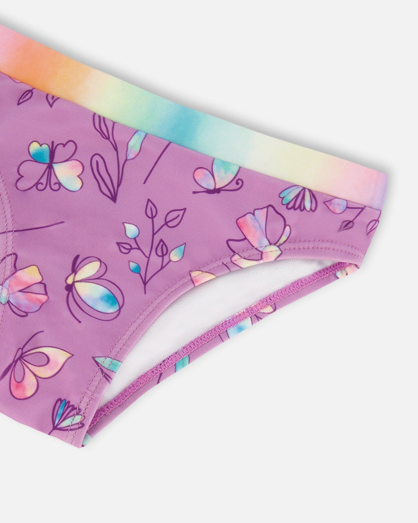 Printed Two-Piece Swimsuit Old Mauve And Multicolored Butterflies