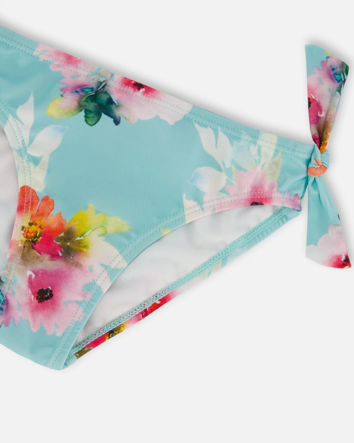 Printed Two-Piece Swimsuit Turquoise And Pink Flowers