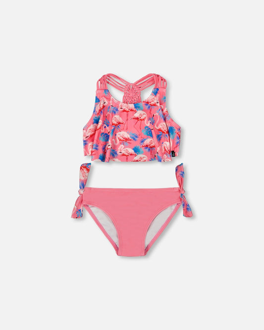 Printed Two-Piece Swimsuit Candy Pink And Pink Flamingo