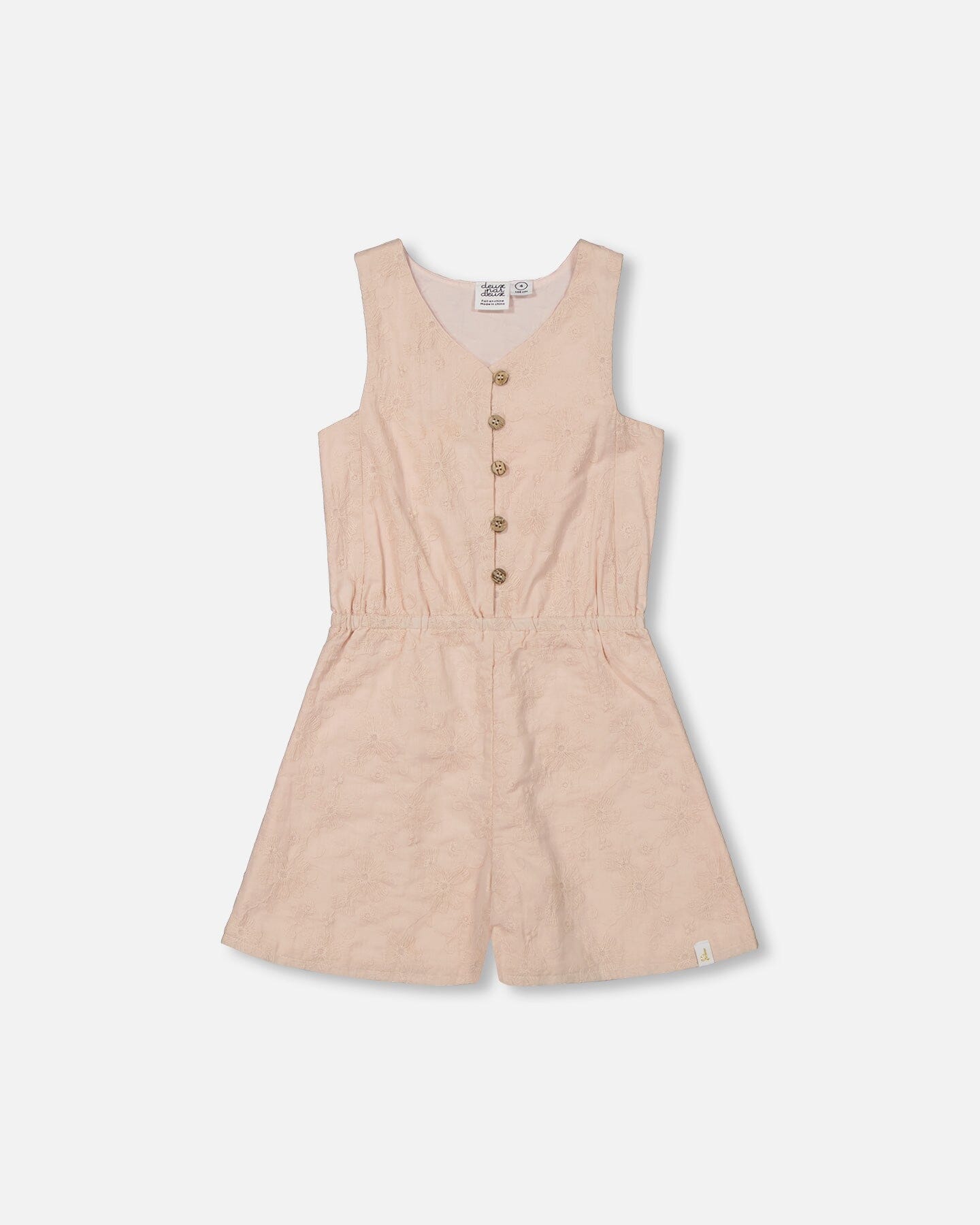 Sleeveless Eyelet Romper Beige