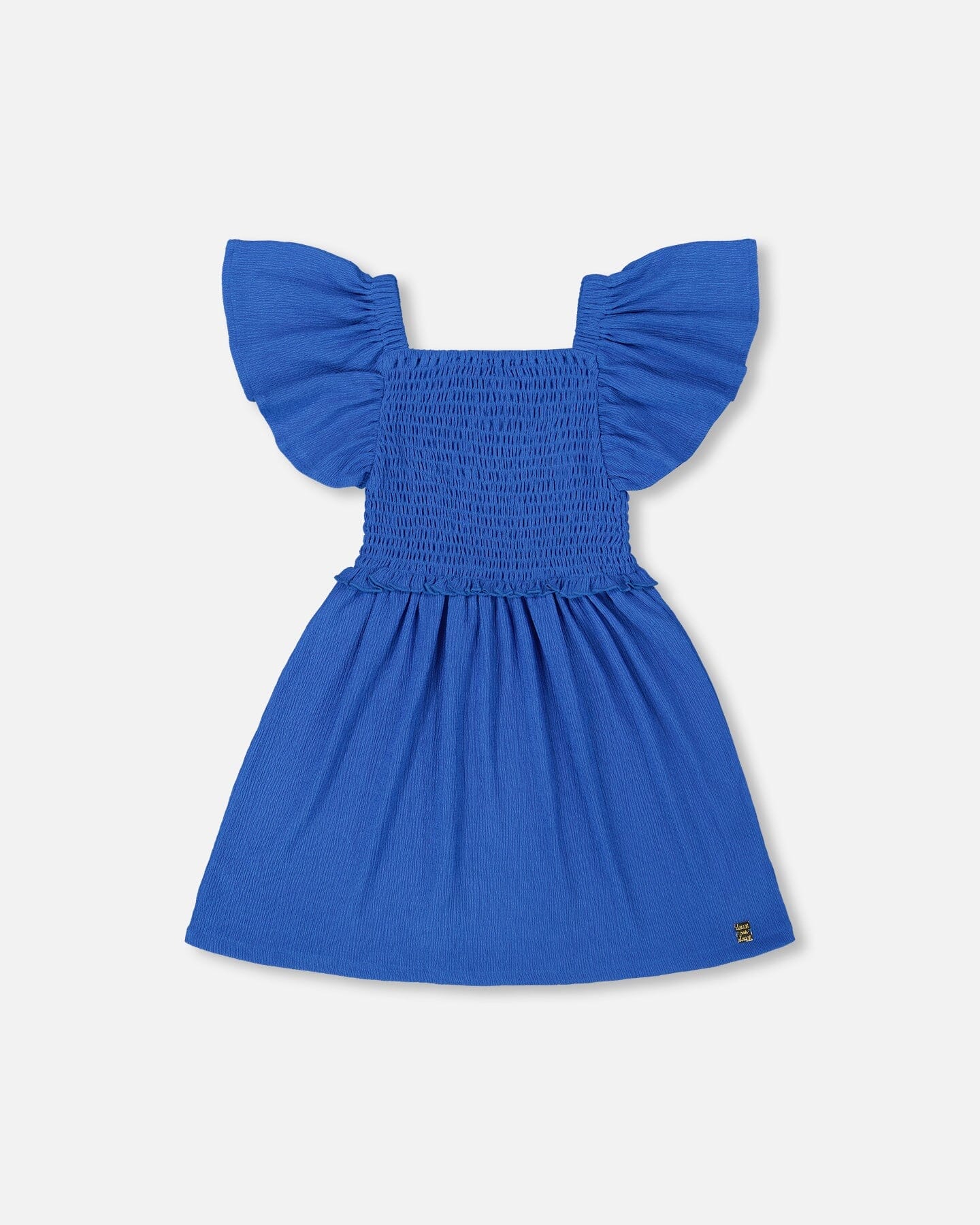 Textured Smocked Dress Royal Blue