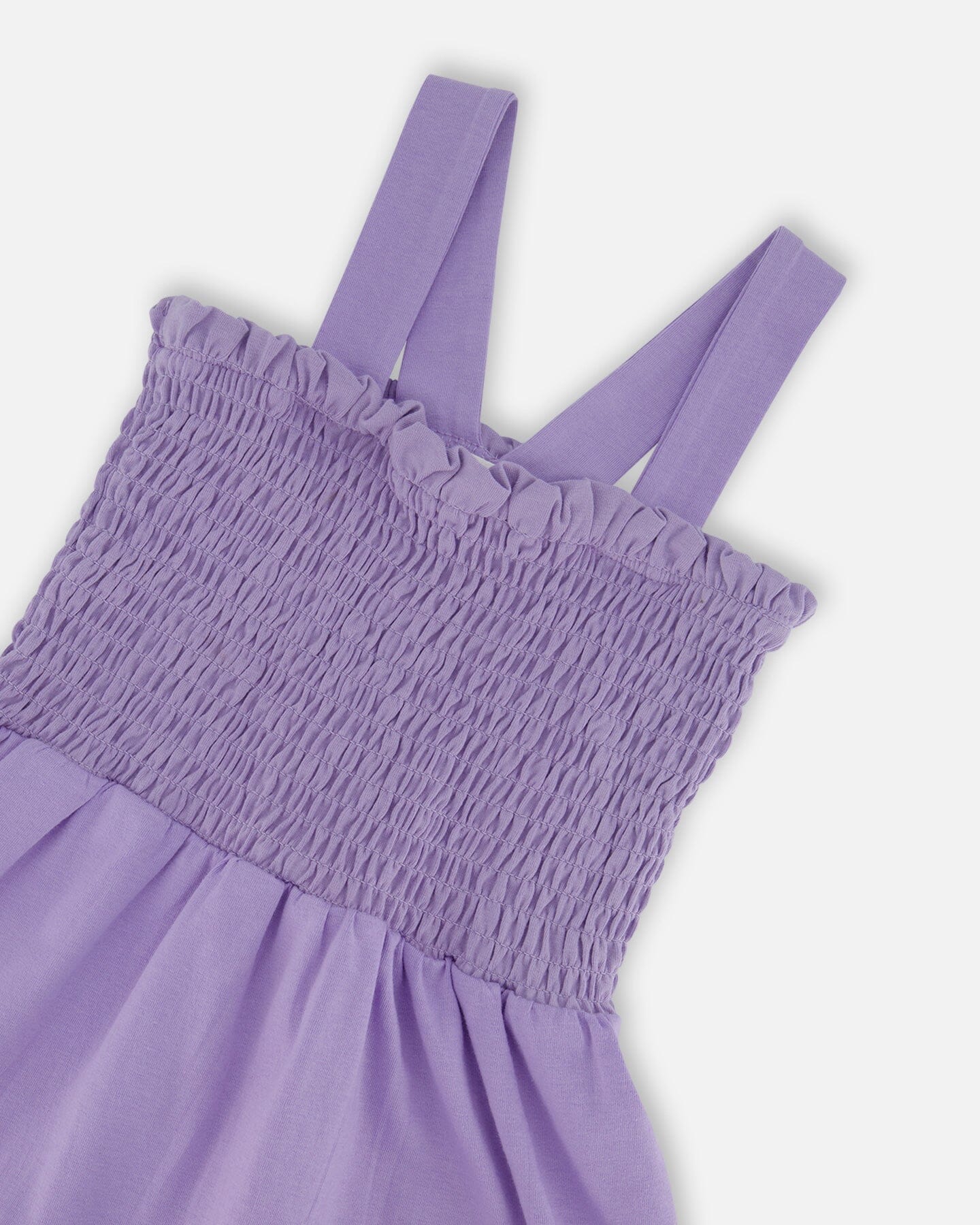 Smocked Dress With Frilled Mesh Skirt Old Mauve