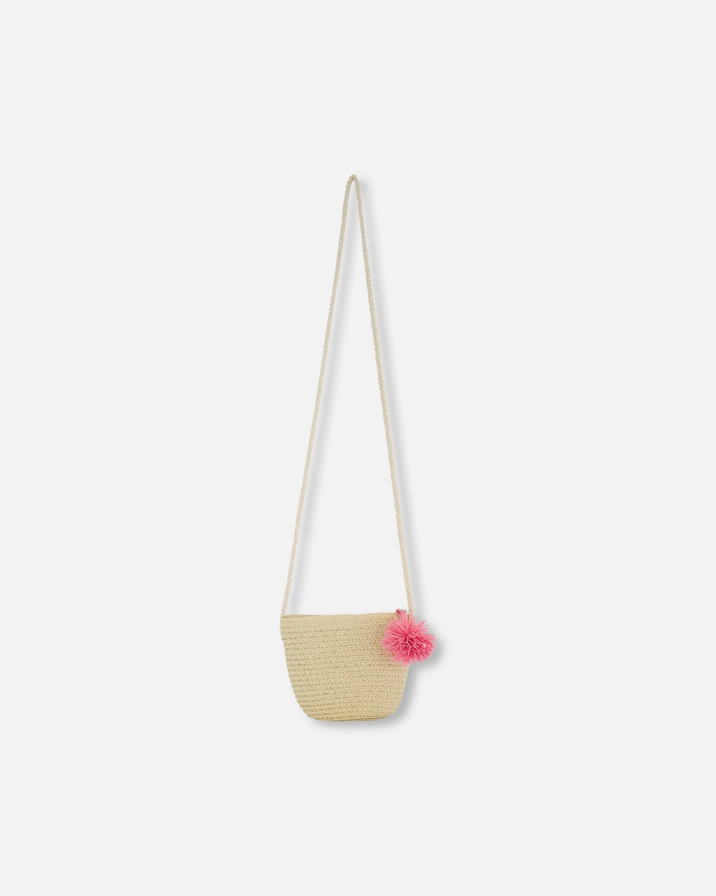 Straw Bag And Hat Set Straw And Pink