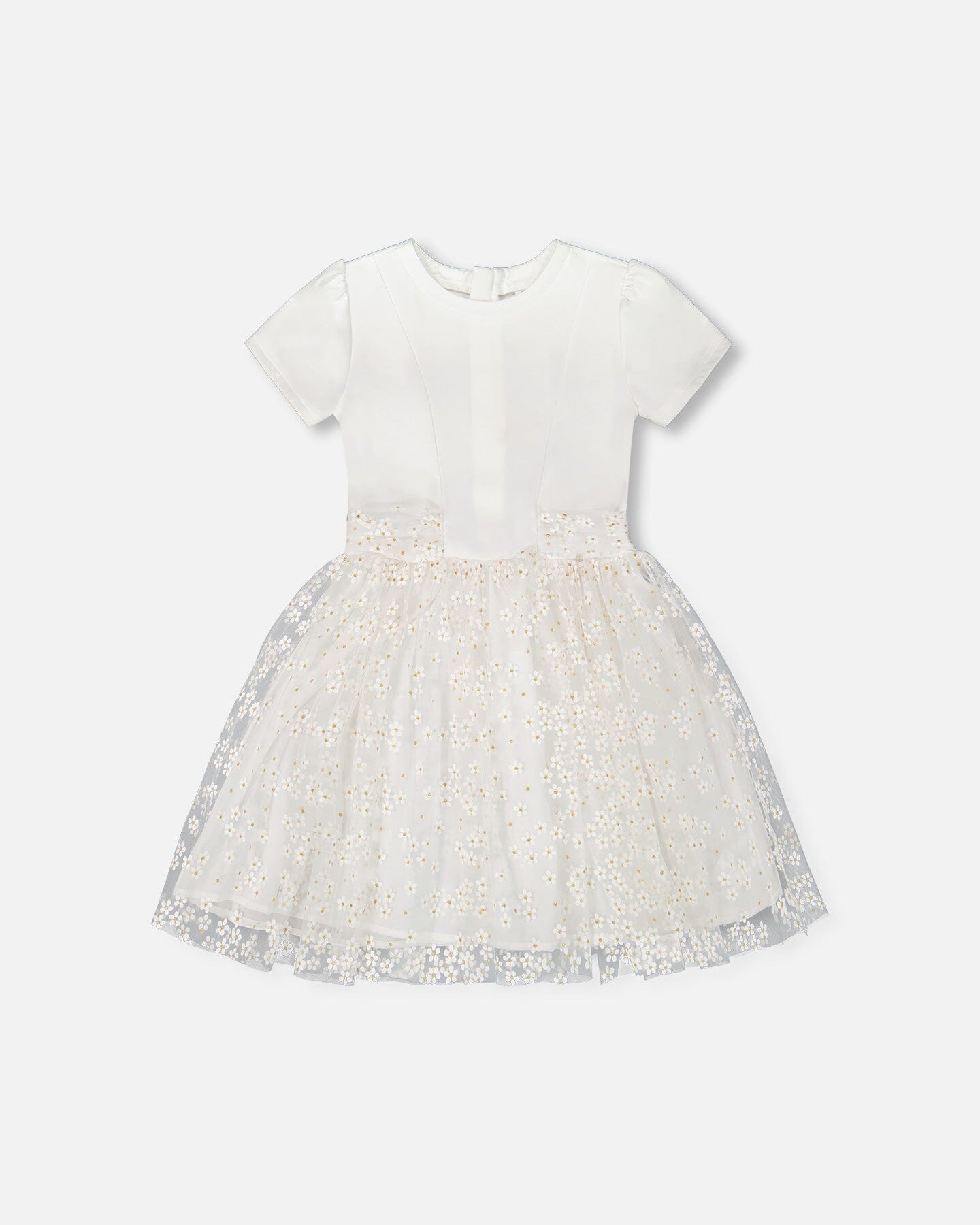 Puff Sleeve Dress White With Cutouts