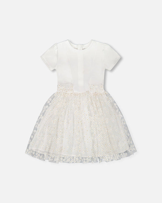 Puff Sleeve Dress White With Cutouts