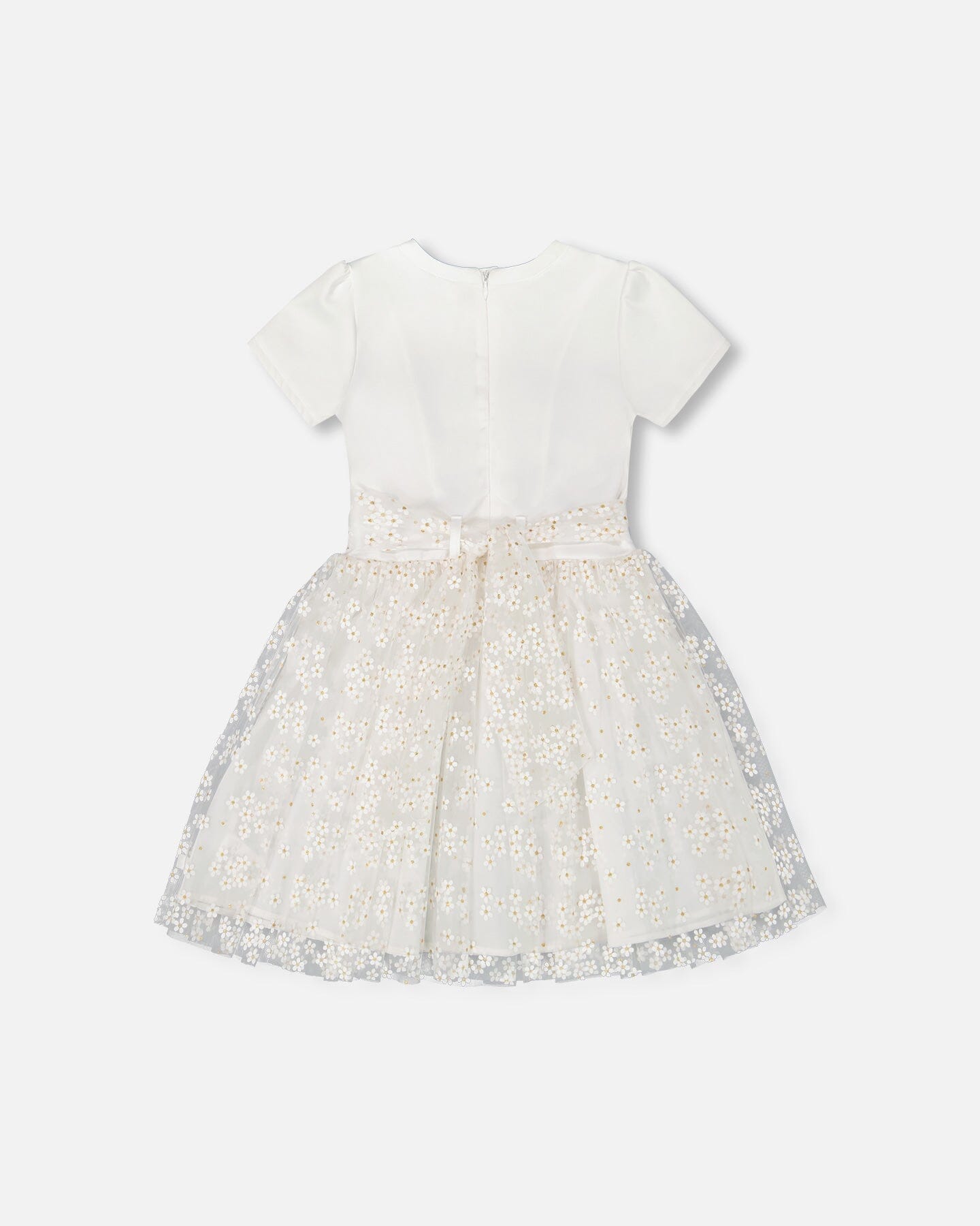 Puff Sleeve Dress White With Cutouts