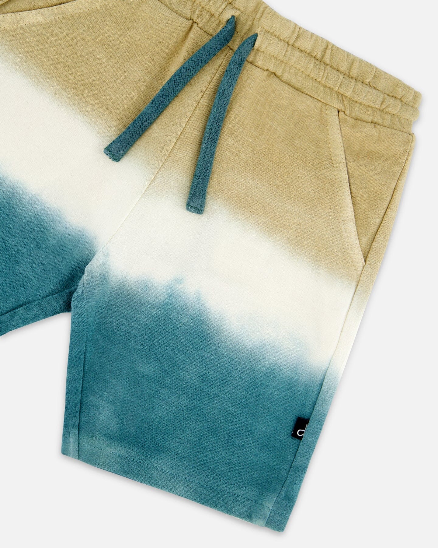 French Terry Short Gradient Beige And Teal