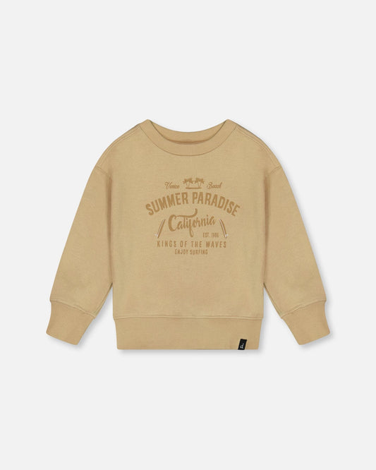 Pullover Graphic Sweatshirt Beige