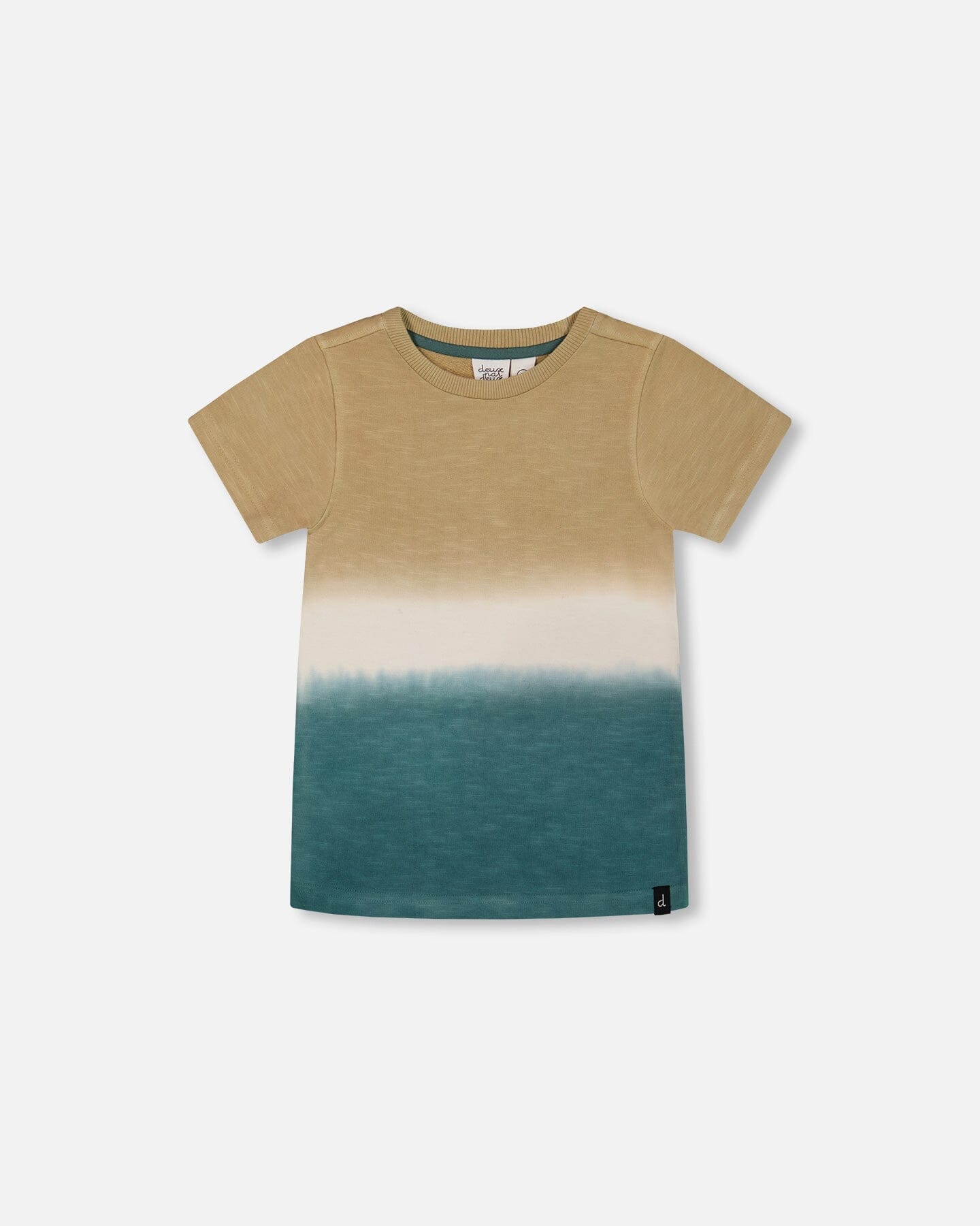 Short Sleeve Tee Gradient Beige And Teal