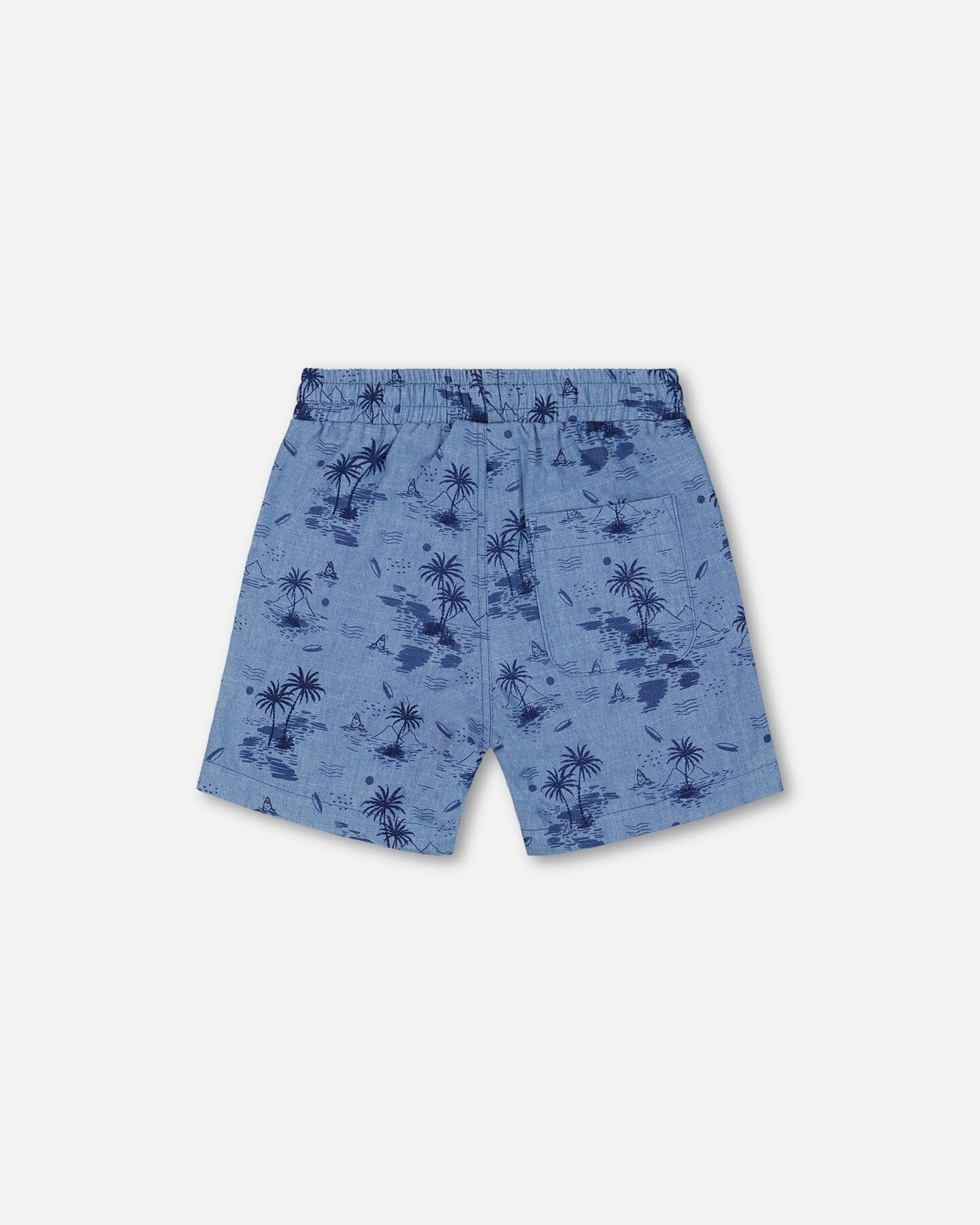 Printed Chambray Short Pale Blue And Navy