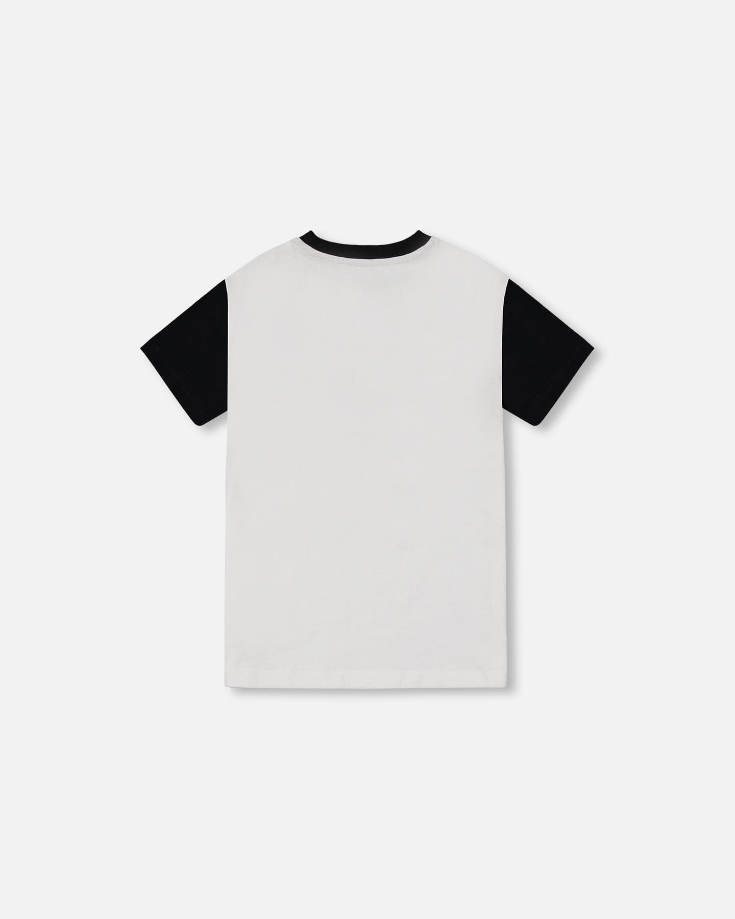 Organic Cotton Colorblock Tee With Pocket Black And Off-White