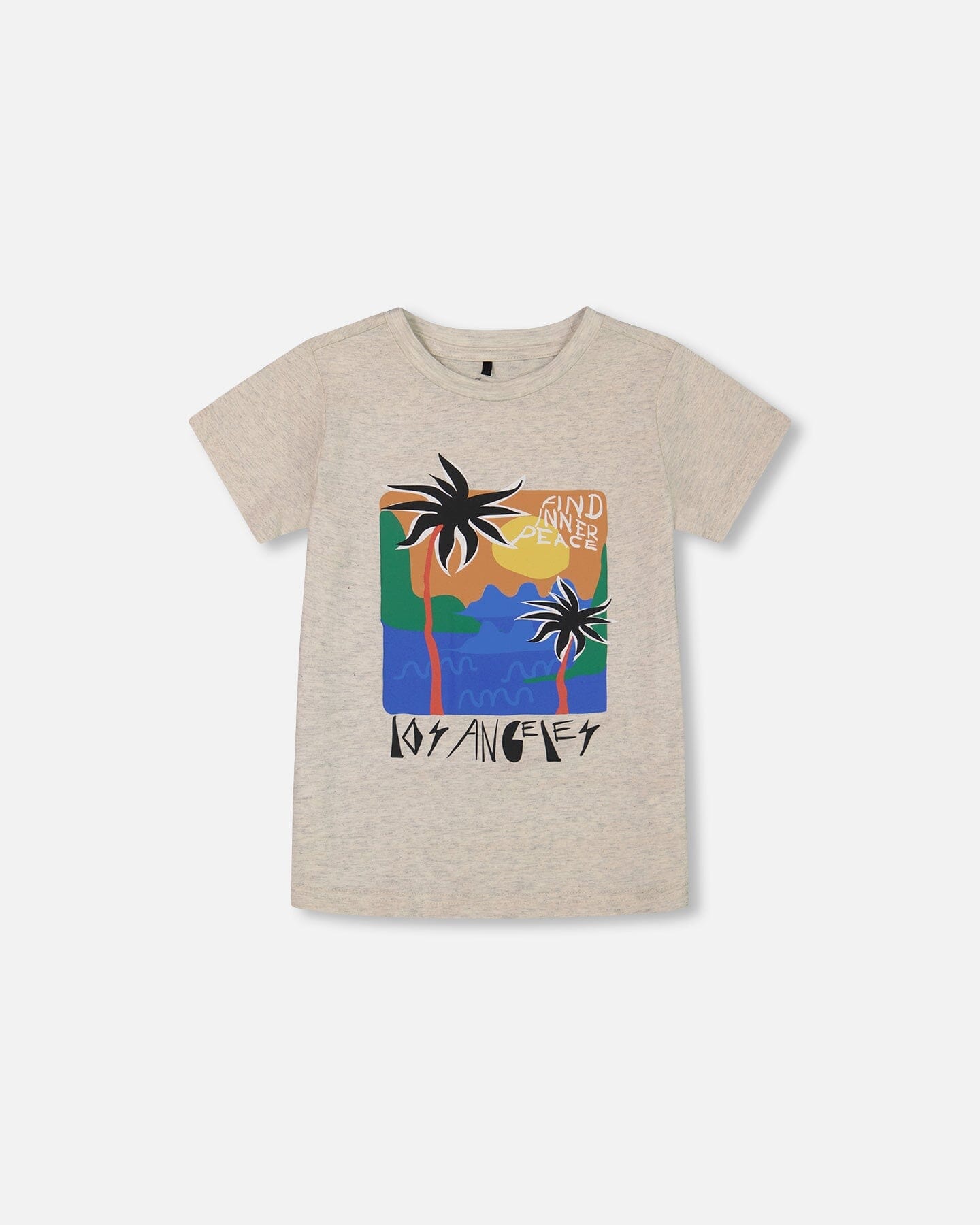 Organic Cotton Graphic Tee Light Gray Shimmer