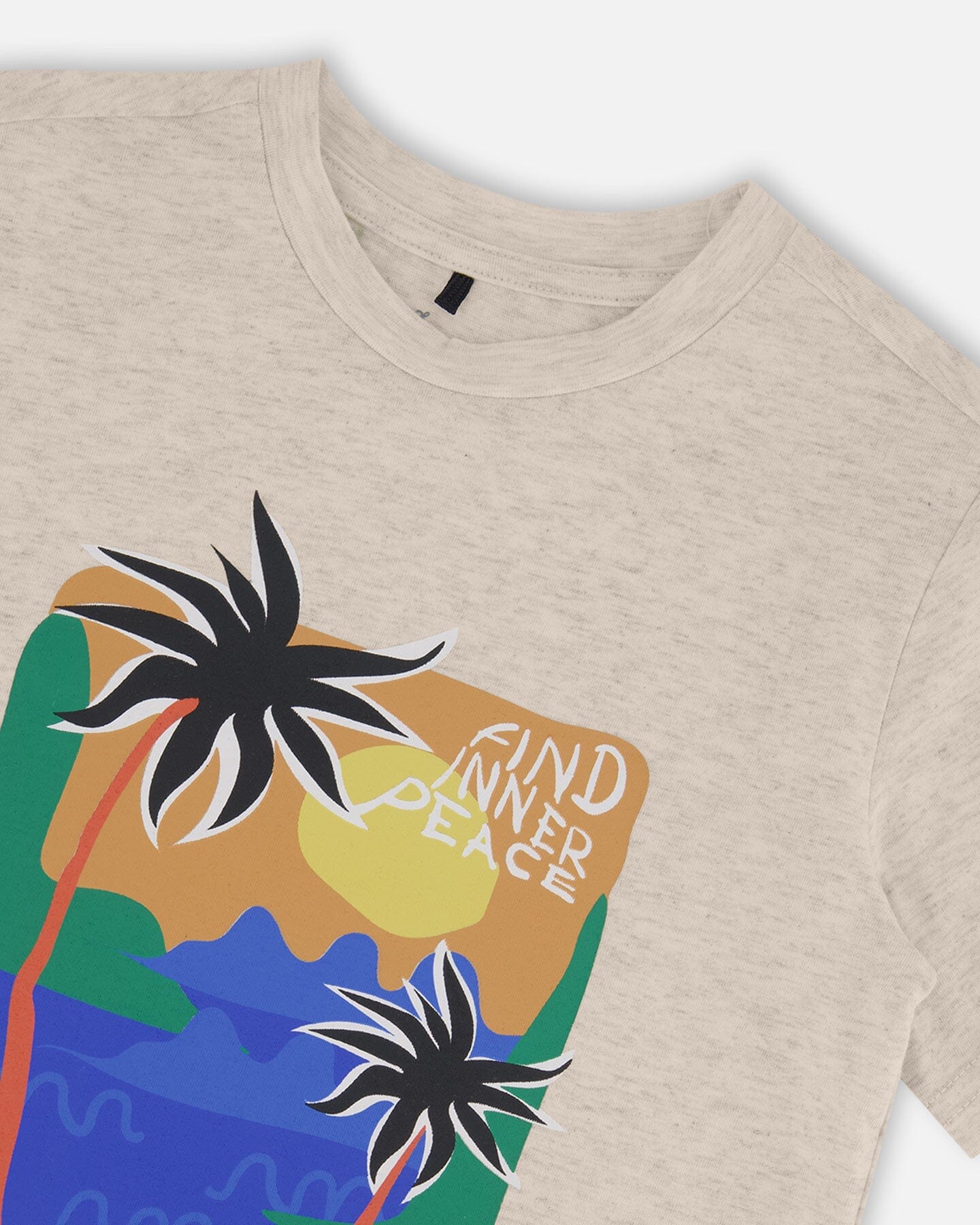 Organic Cotton Graphic Tee Light Gray Shimmer