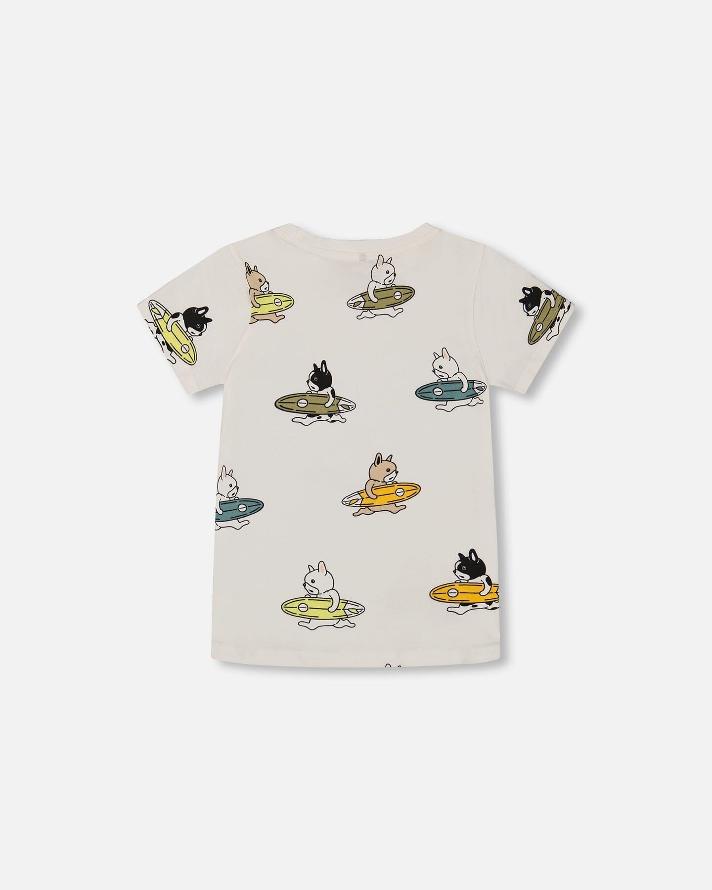 Printed Organic Cotton Tee Multicolored Splash On Off-White