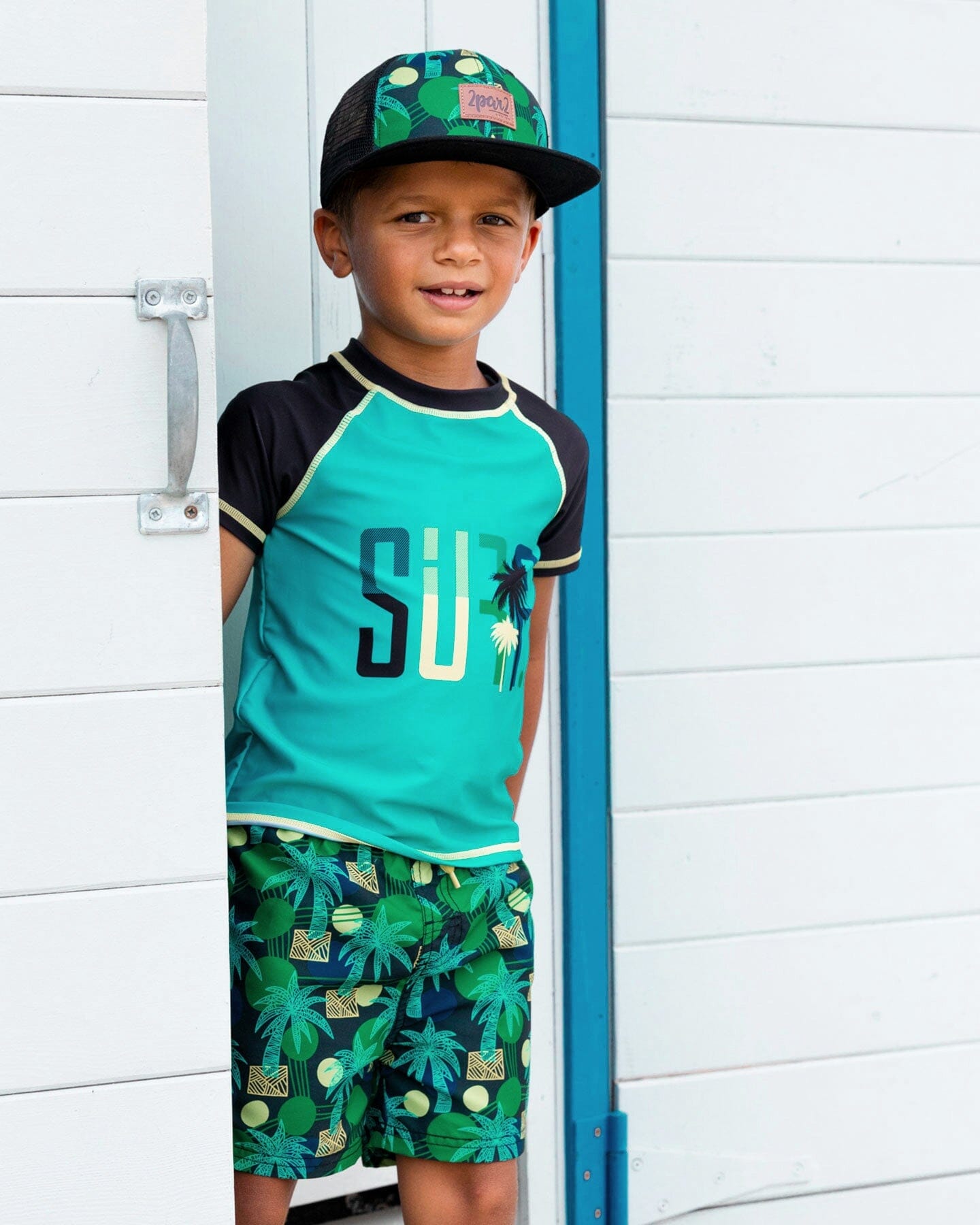 Printed Cap Green Jungle On Black