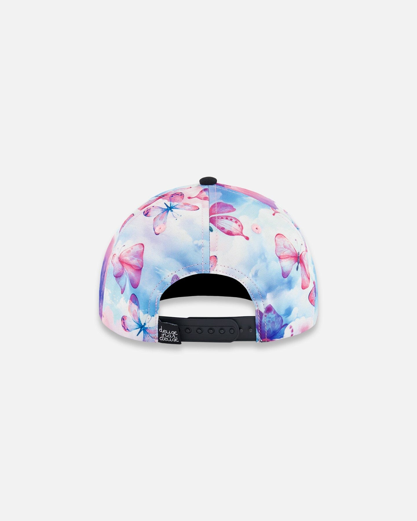 Printed Cap Butterflies On Multicolored And Black Background