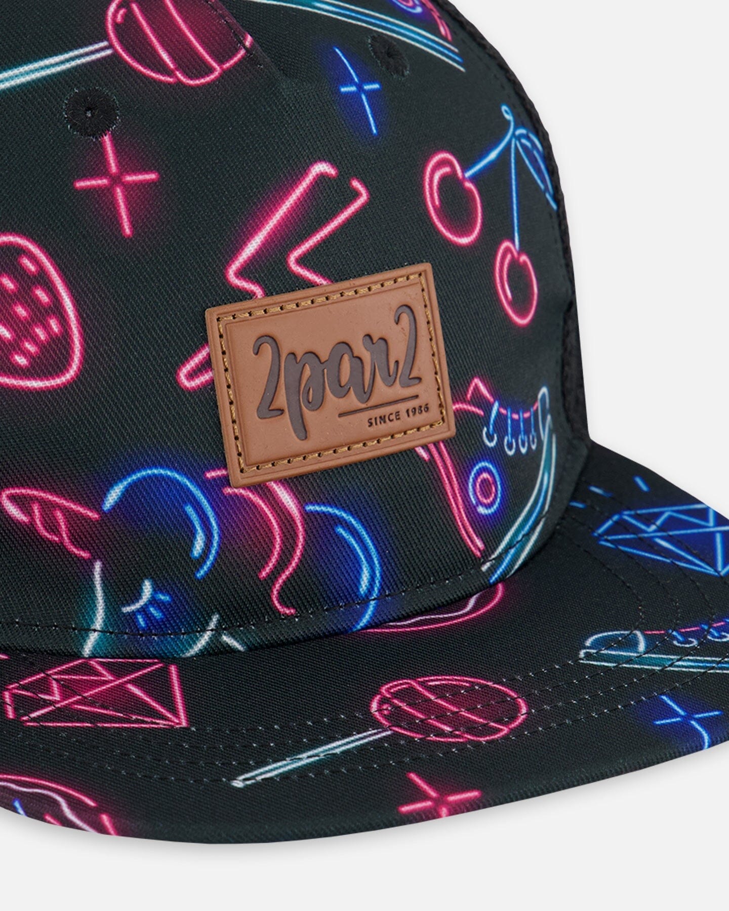 Printed Cap Black And Blue And Pink Items