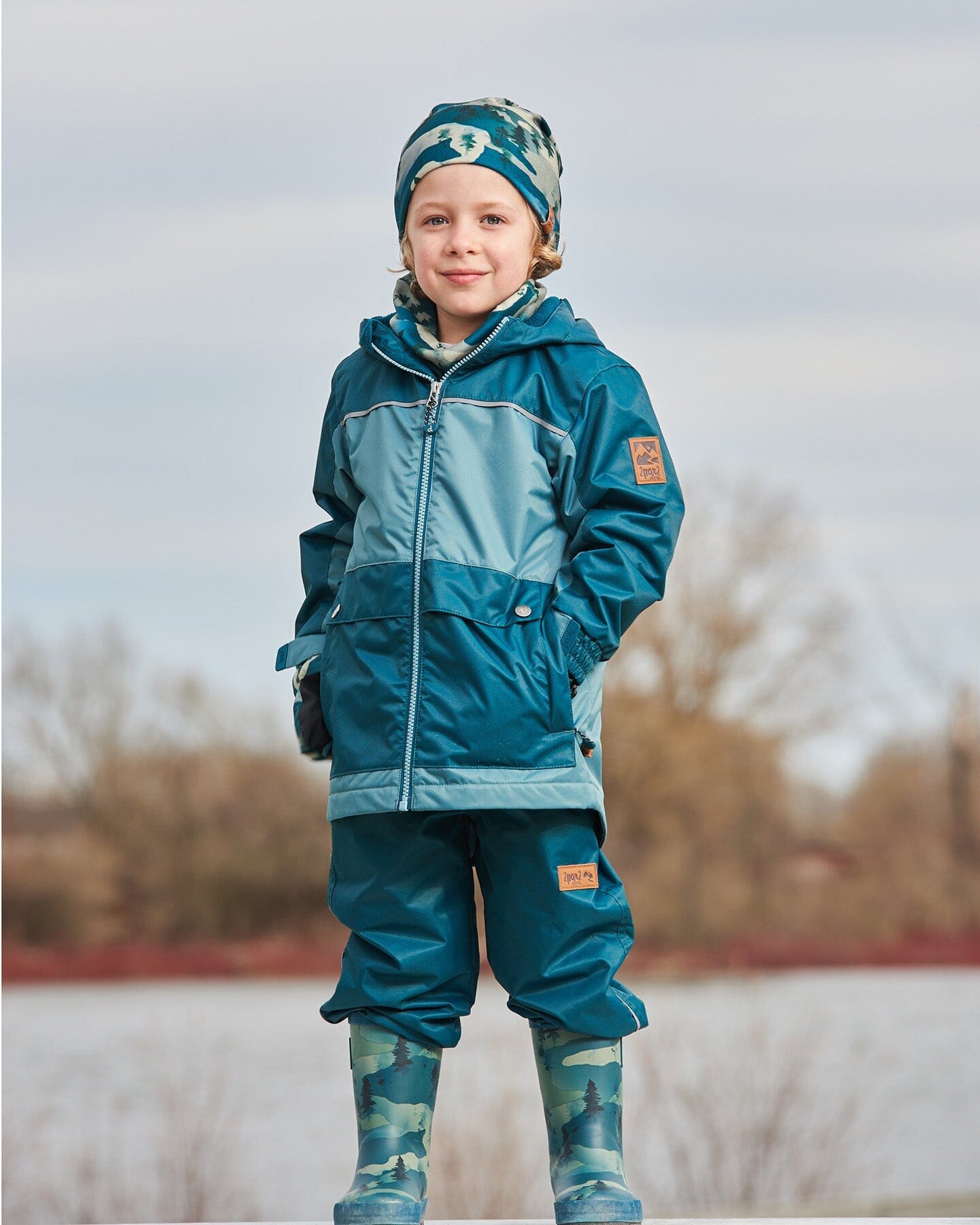 Colorblock Mid-Season Jacket Forest Green And Emerald