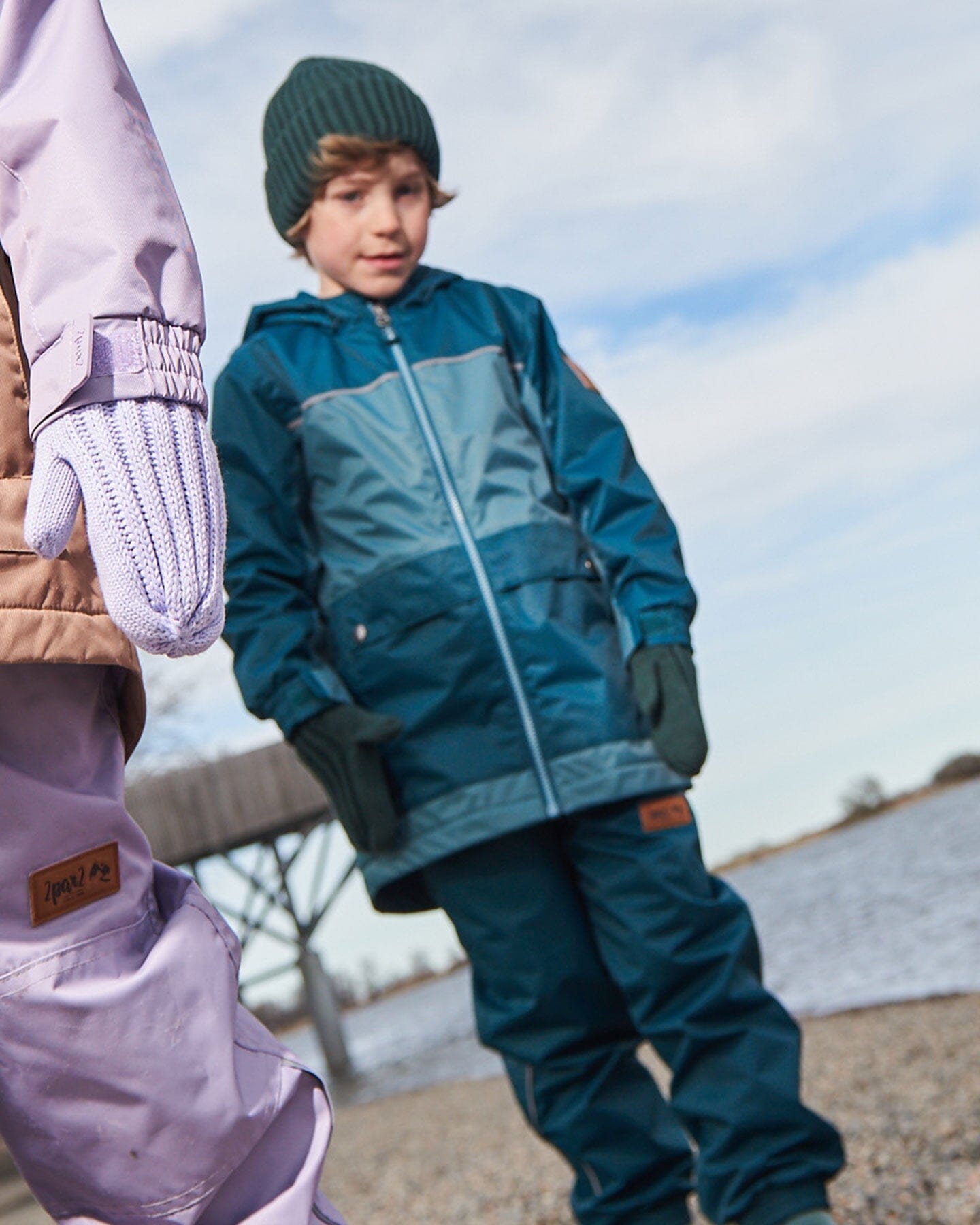 Colorblock Mid-Season Jacket Forest Green And Emerald