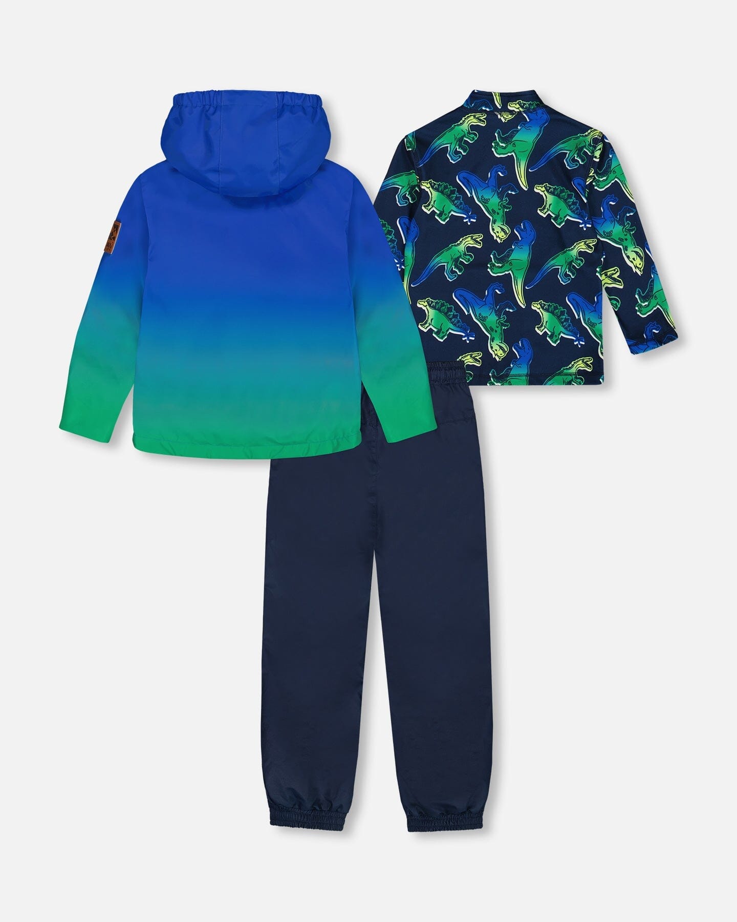 3-In-1 Mid-Season Outerwear Set Royal Blue And Green Gradient