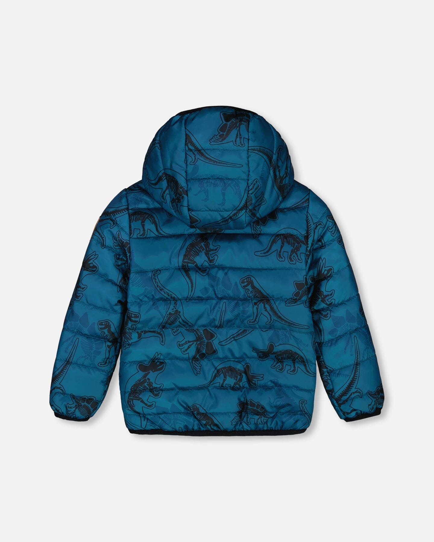 Printed Quilted Mid-Season Jacket Blue And Gray