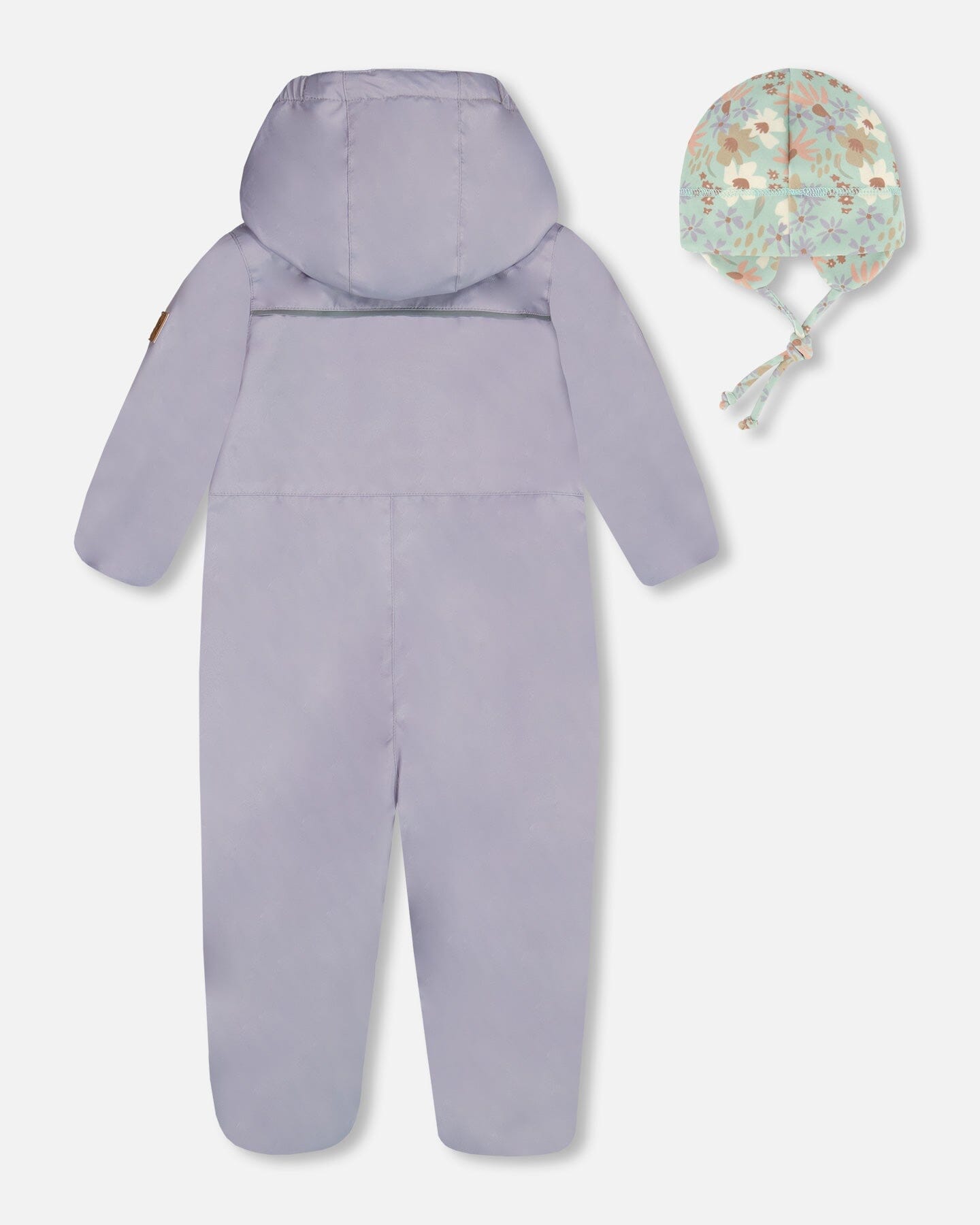 Baby Mid-Season One-Piece Outerwear Lilac With Printed Hat