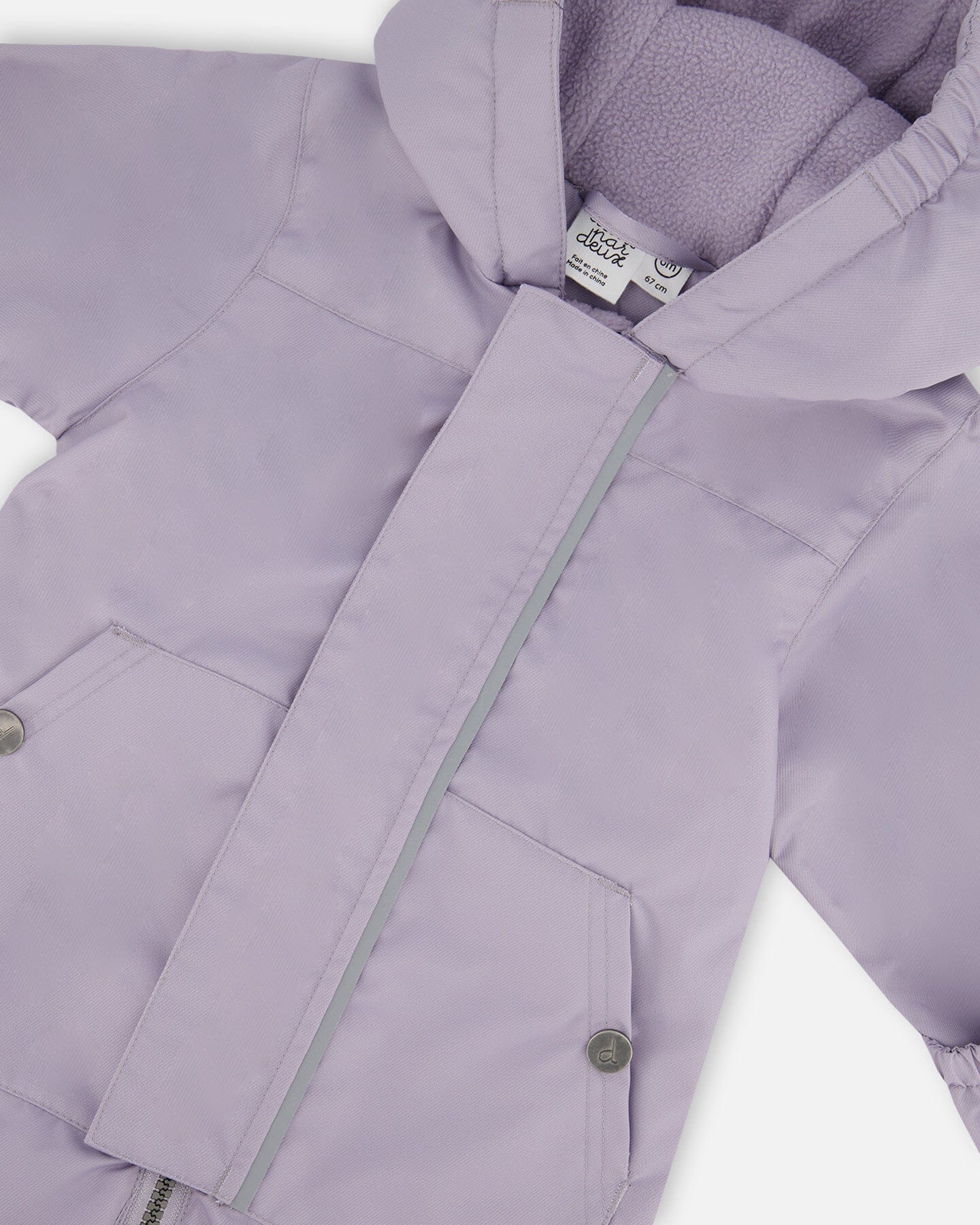 Baby Mid-Season One-Piece Outerwear Lilac With Printed Hat