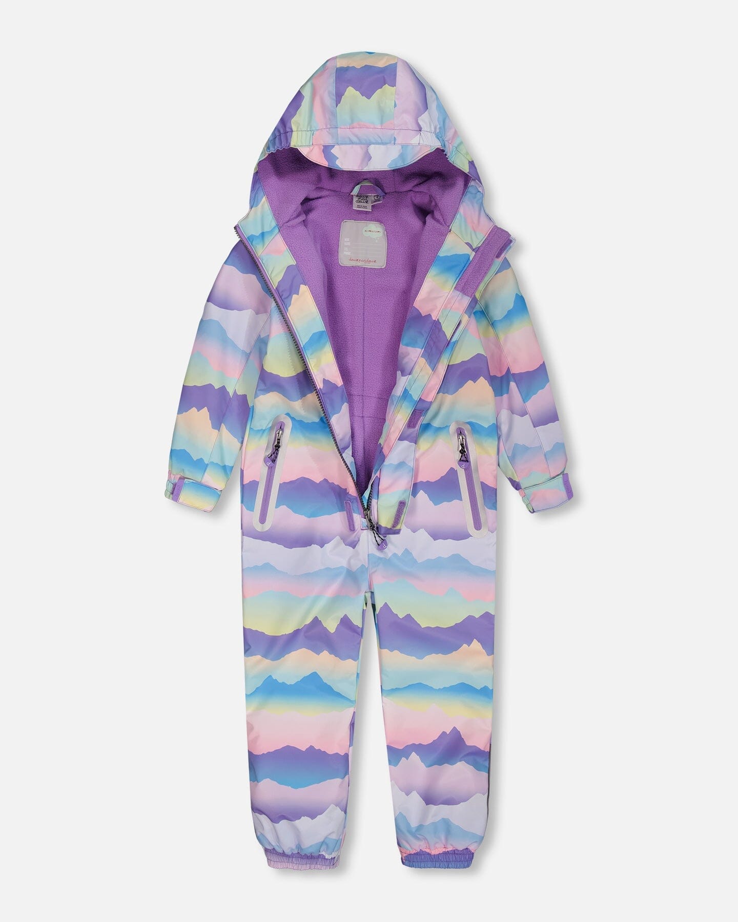 Printed Mid-Season One-Piece Outerwear Mauve And Blue, Pink Mountain