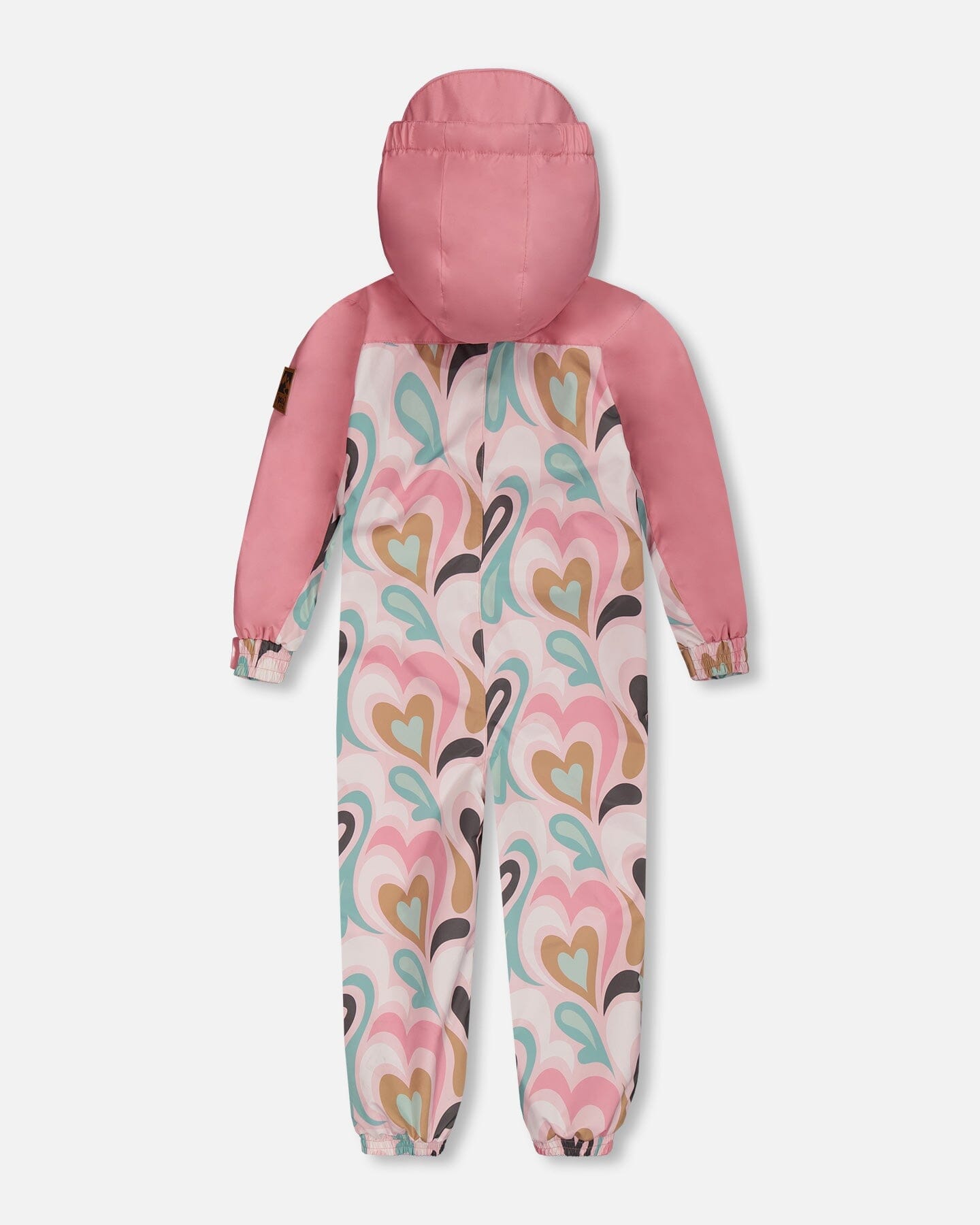 Printed Mid-Season One-Piece Outerwear Light Pink With Hearts