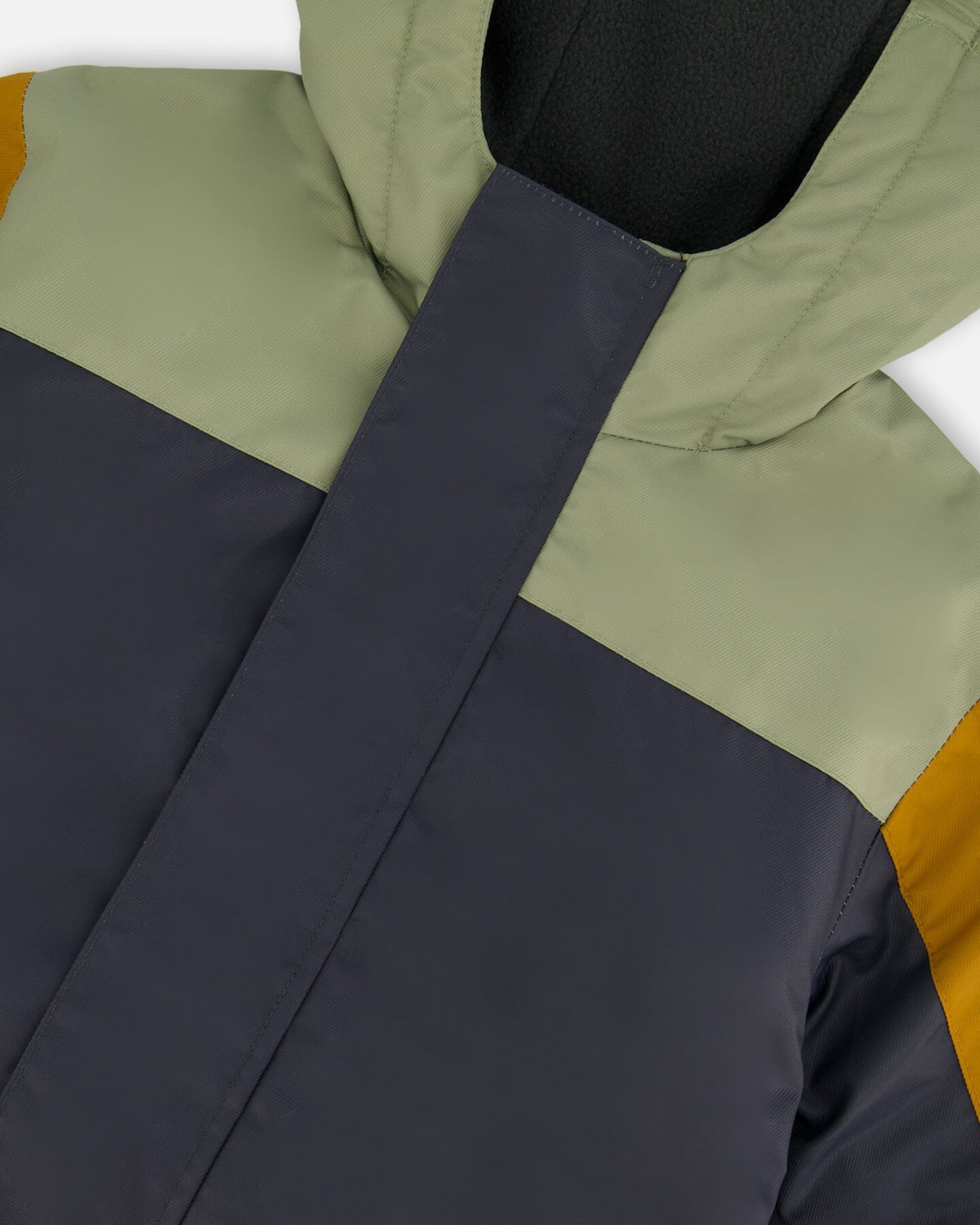 Colorblock Mid-Season One-Piece Outerwear Dark Gray, Sage, And Tan