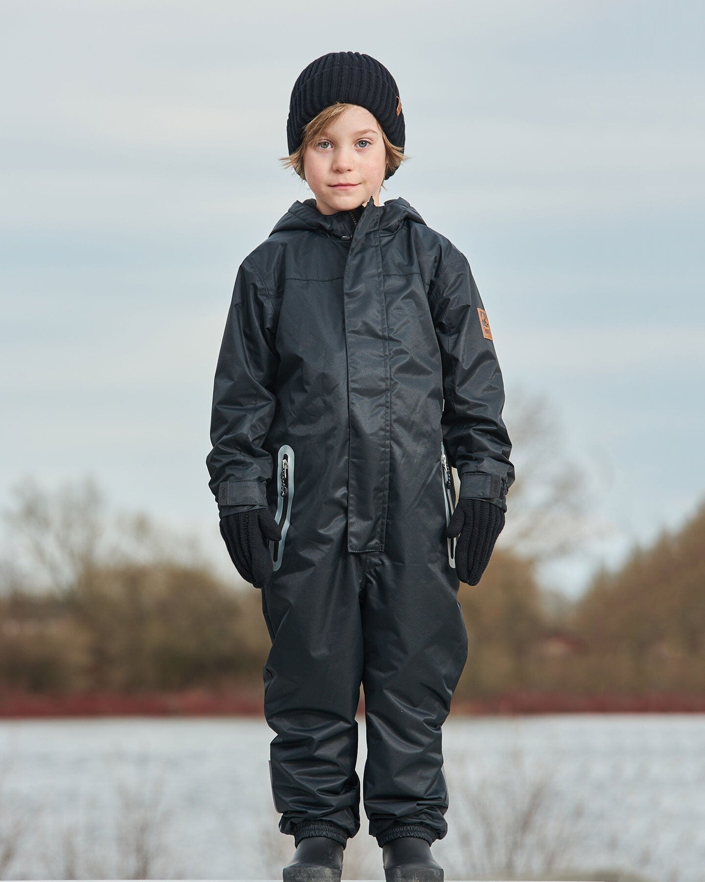 Solid Mid-Season One-Piece Outerwear Black