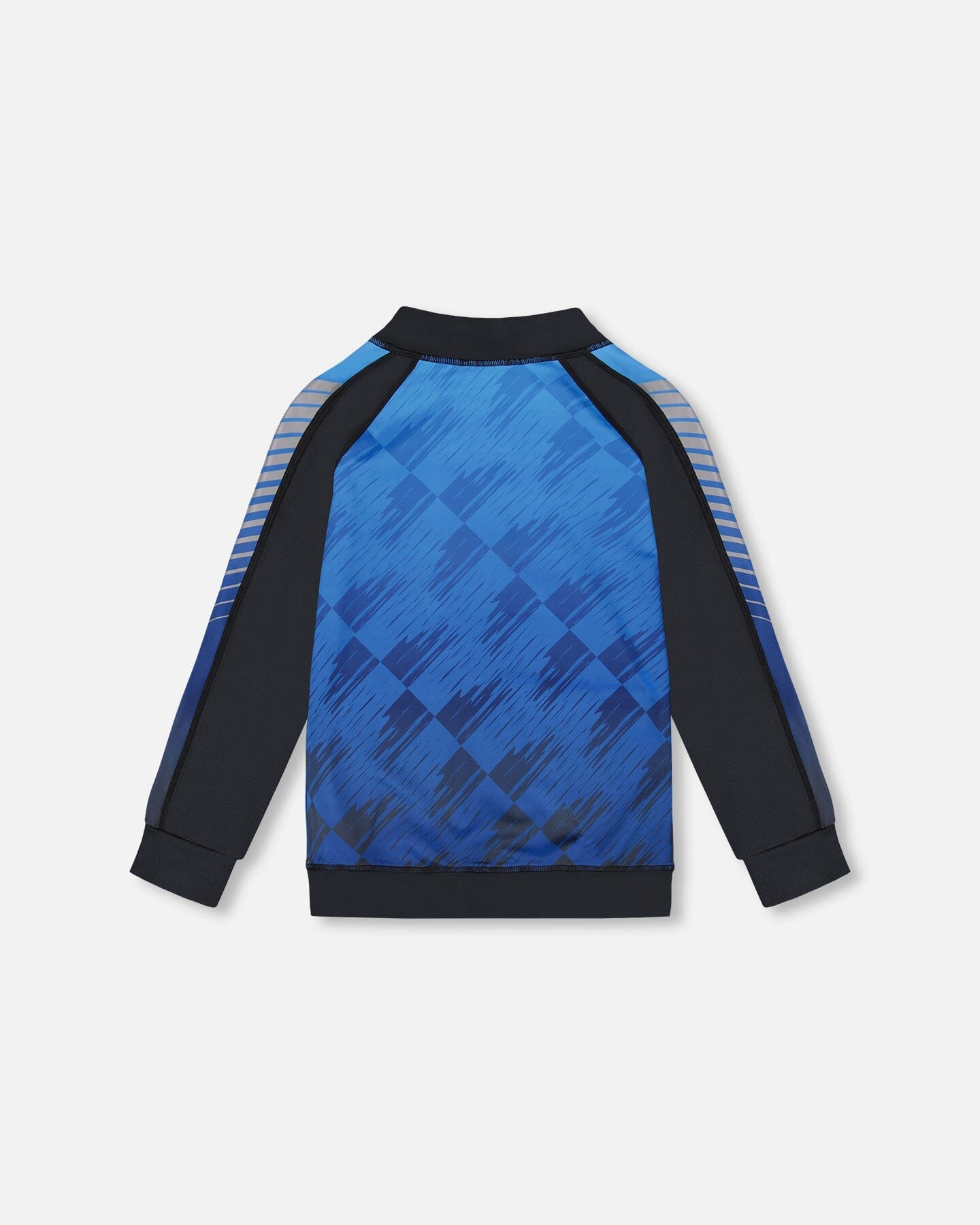 Printed Full Zip Athletic Cardigan Blue And Black