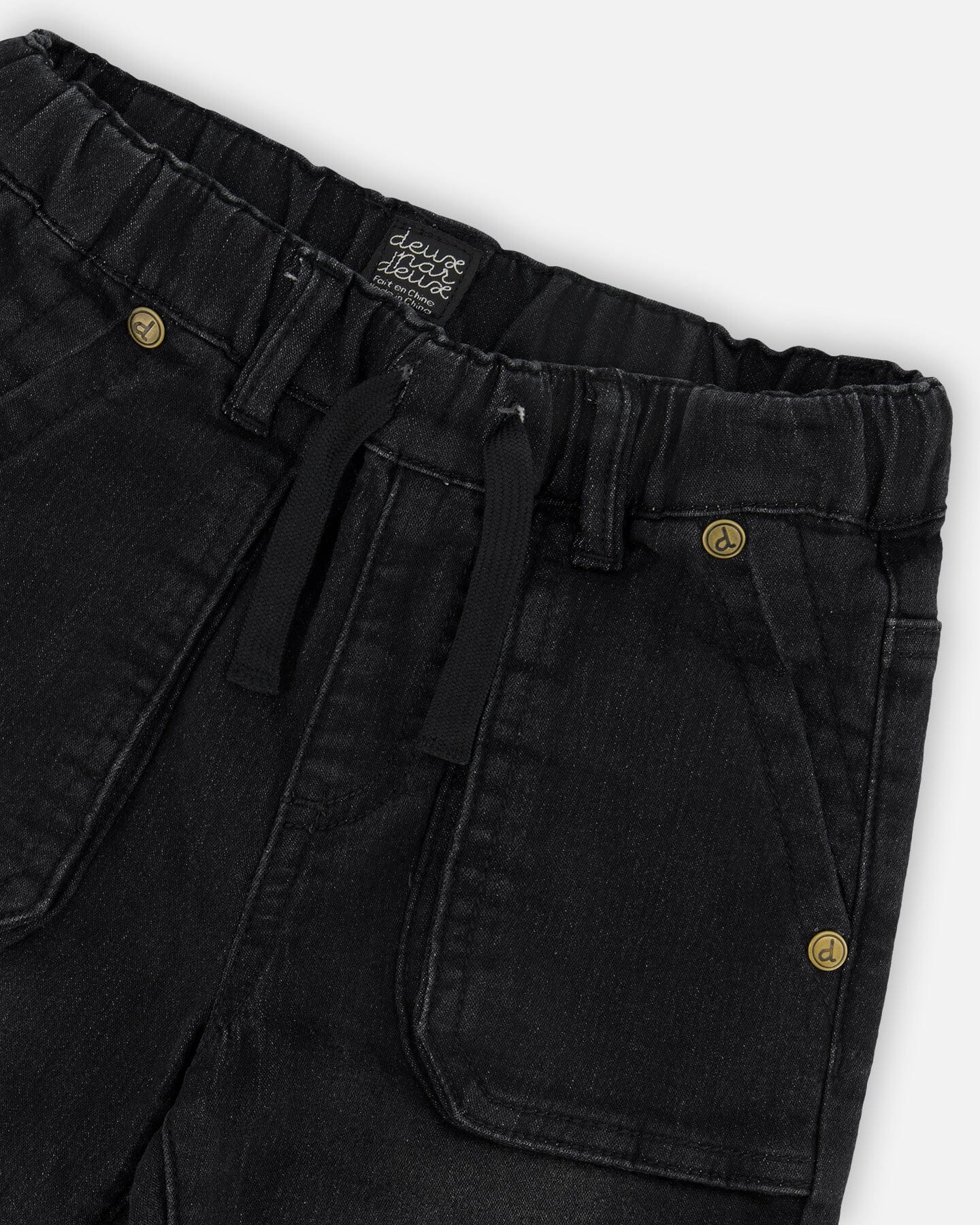 French Terry Denim Jogger Pant Black Jeans