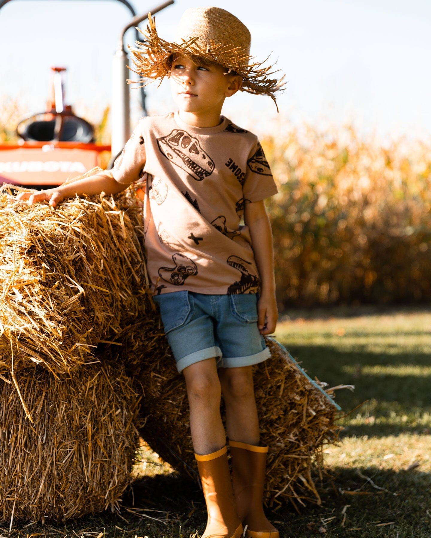 French Terry Denim Short Denim Blue