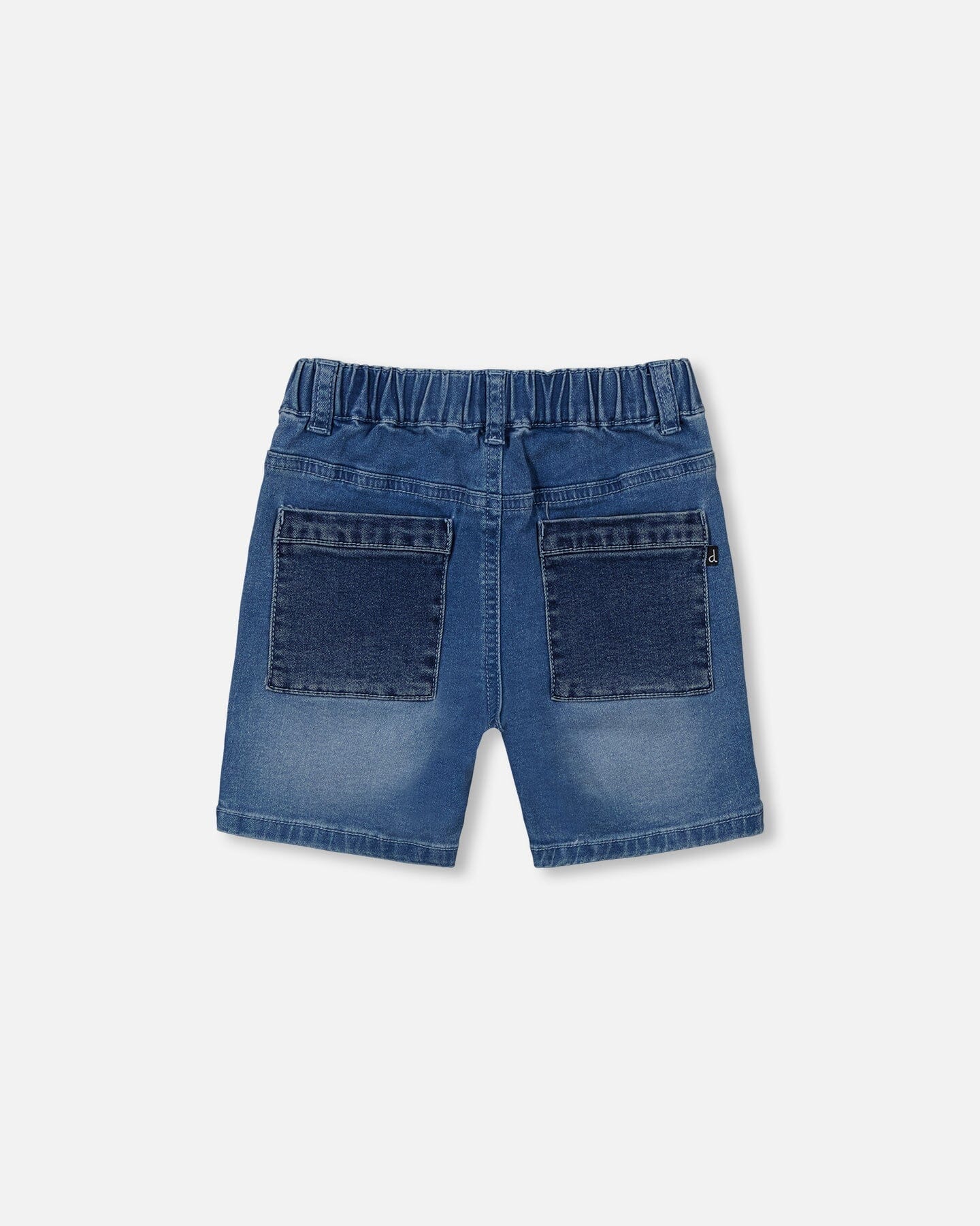 French Terry Denim Short Two-Tone Denim Blue