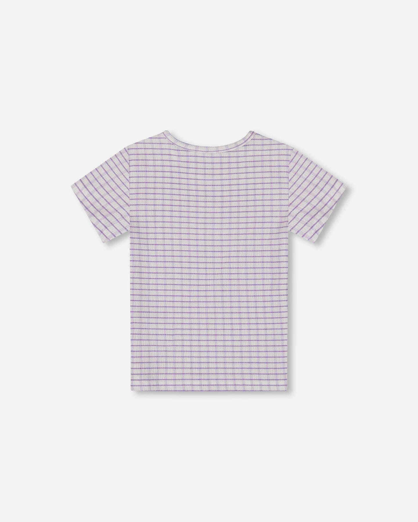 Crinkle Top With Applique White Checkered Lilac