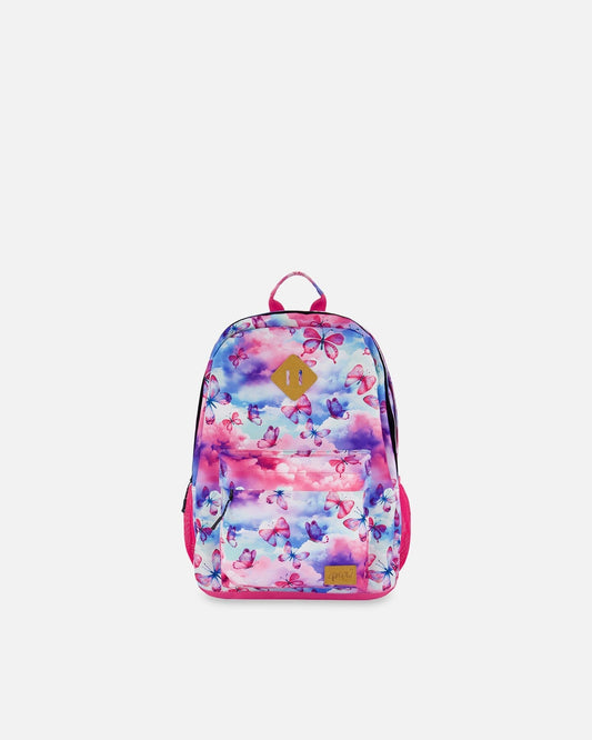 Backpack Butterflies On Multicolored And Vibrant Pink Background