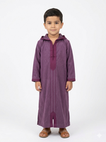 Authentic Kids' Moroccan Djellaba – Rich Plum MLIFA with Handcrafted Sfifa Details