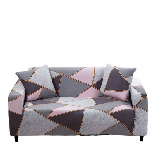 Anyhouz Sofa Cover Gray Pink Geometric Style and Protection For Living Room