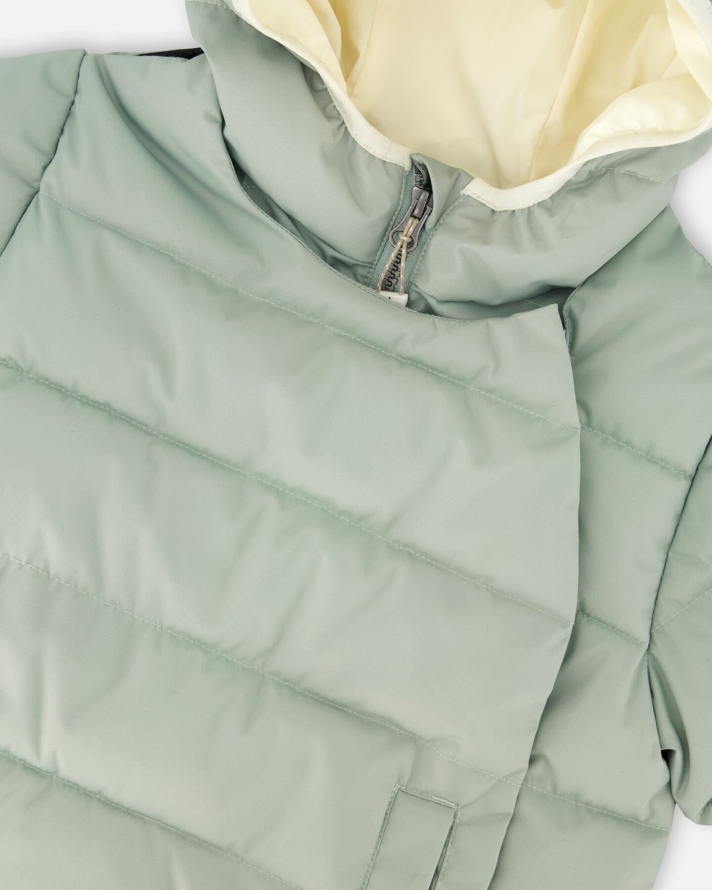 Puffer Winter Jacket Designed For Car Seat Sage Green