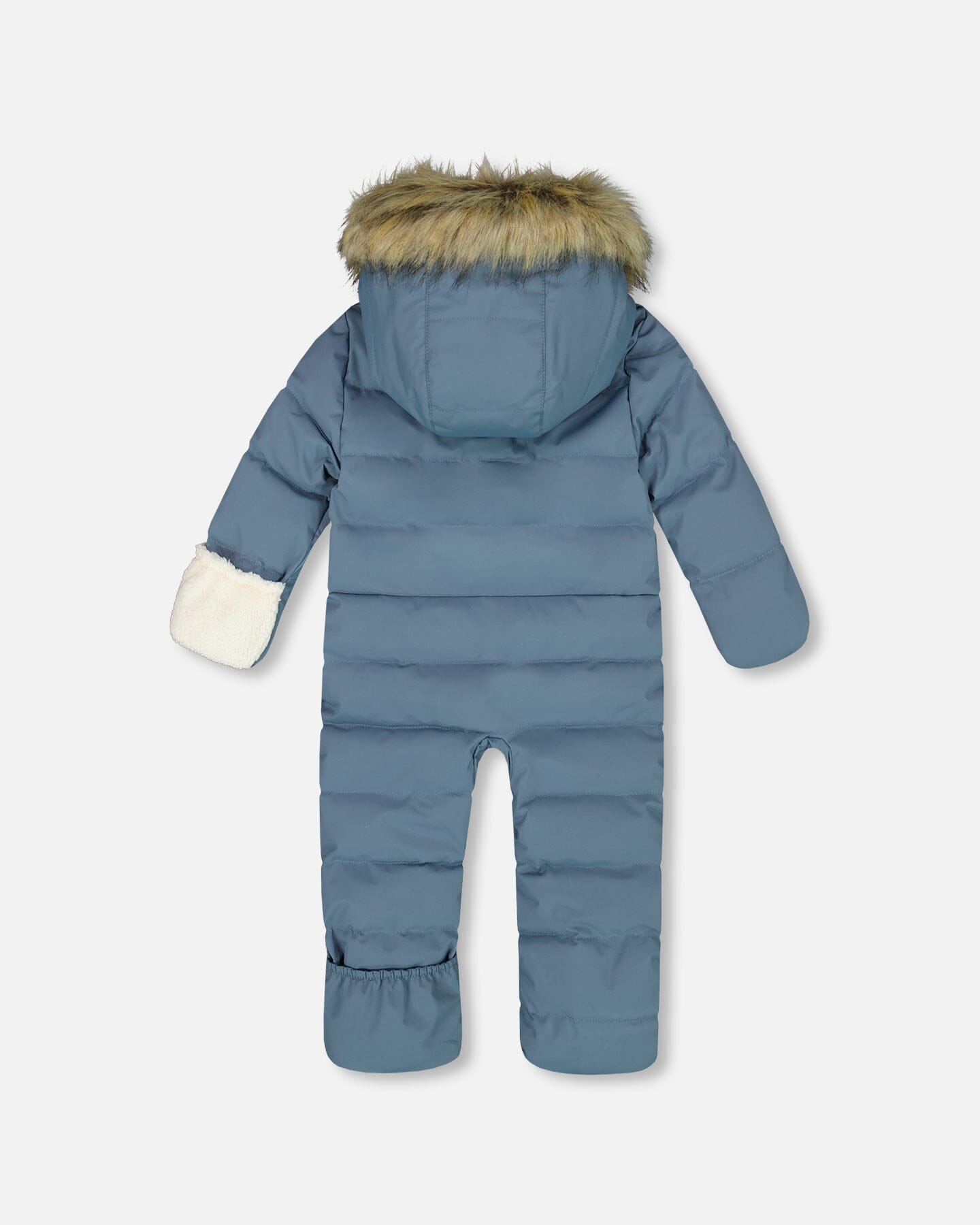 One-Piece Baby Snug Snowsuit Designed For Car Seat Dark Gray Blue