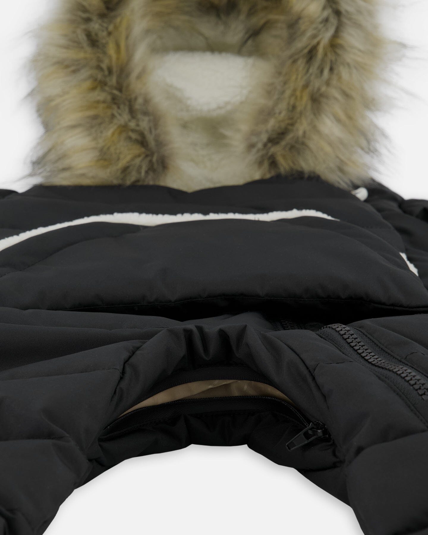 One-Piece Baby Snug Snowsuit Designed For Car Seat Black