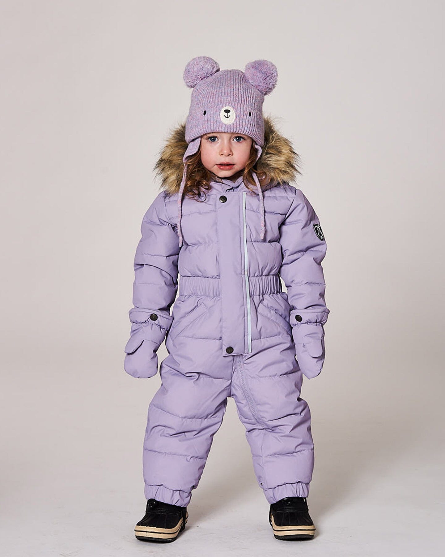 One-Piece Baby Original Puffy Snowsuit Purple Gray