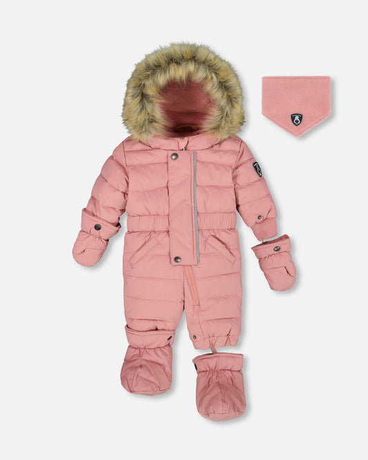 One-Piece Baby Original Puffy Snowsuit Dusty Pink