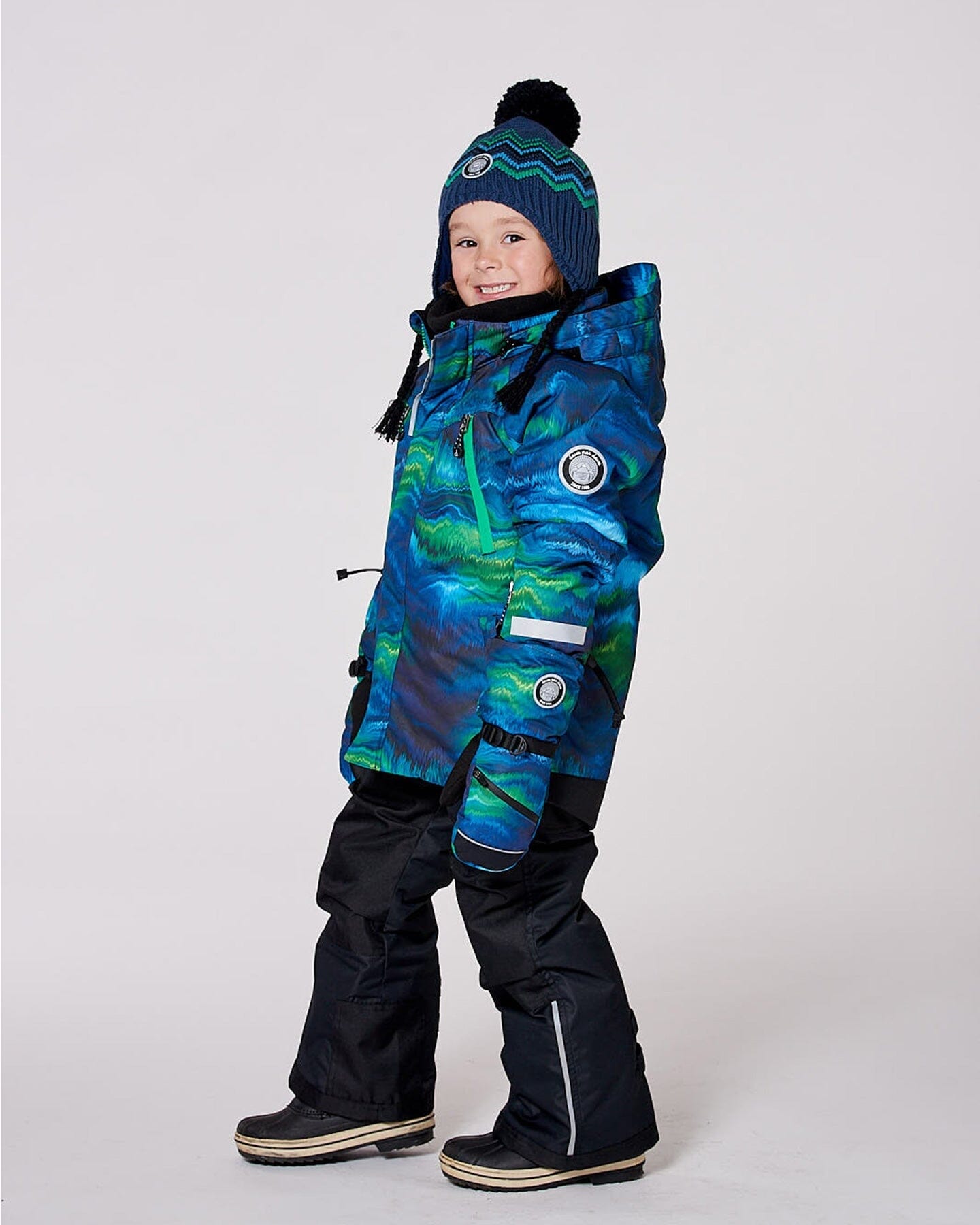 Two-Piece Play Snowsuit With Printed Jacket Black