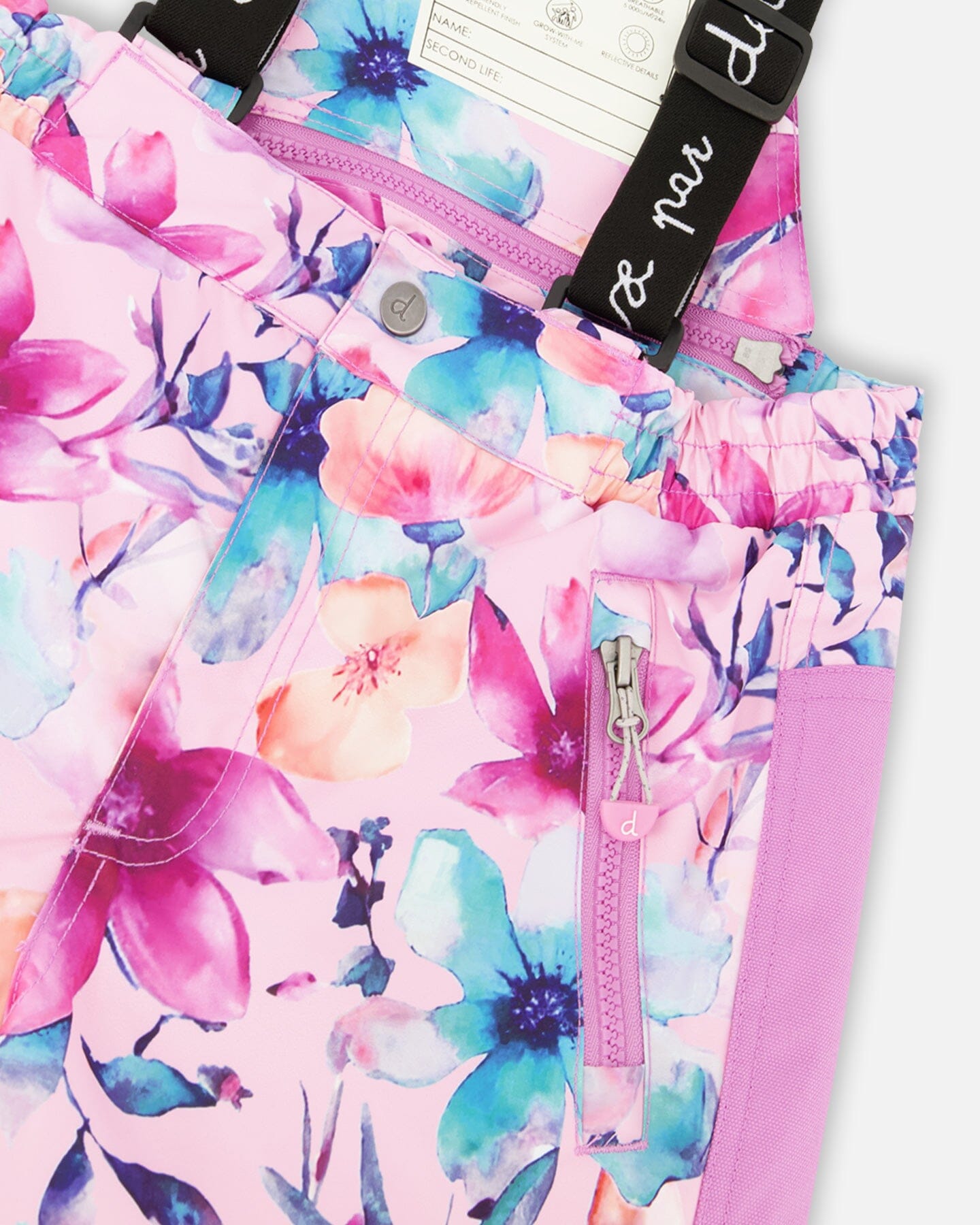 Two-Piece Play Snowsuit Pink Watercolor Flower Print