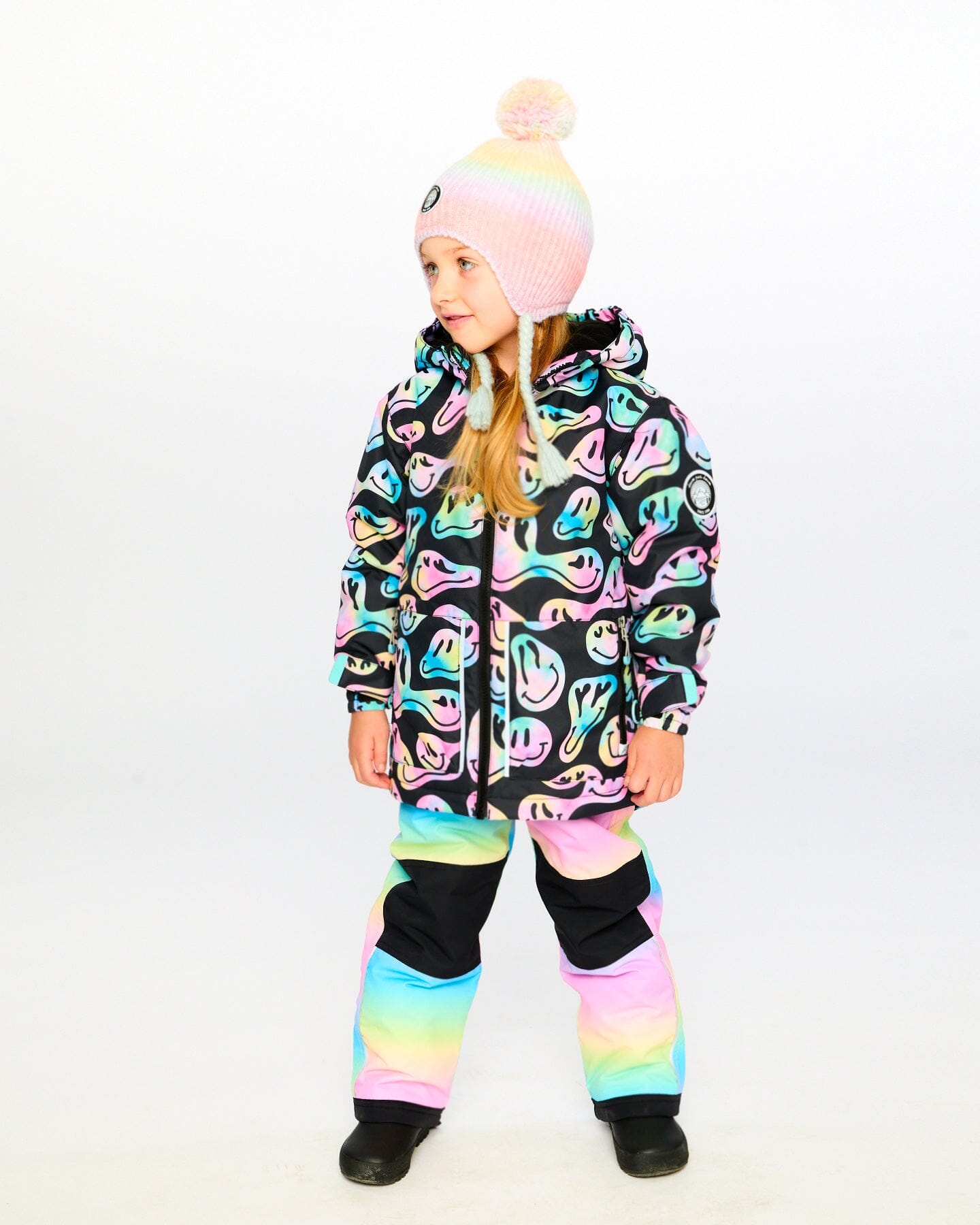 Two-Piece Chill Outerwear Set With Light Insulation Rainbow Gradient