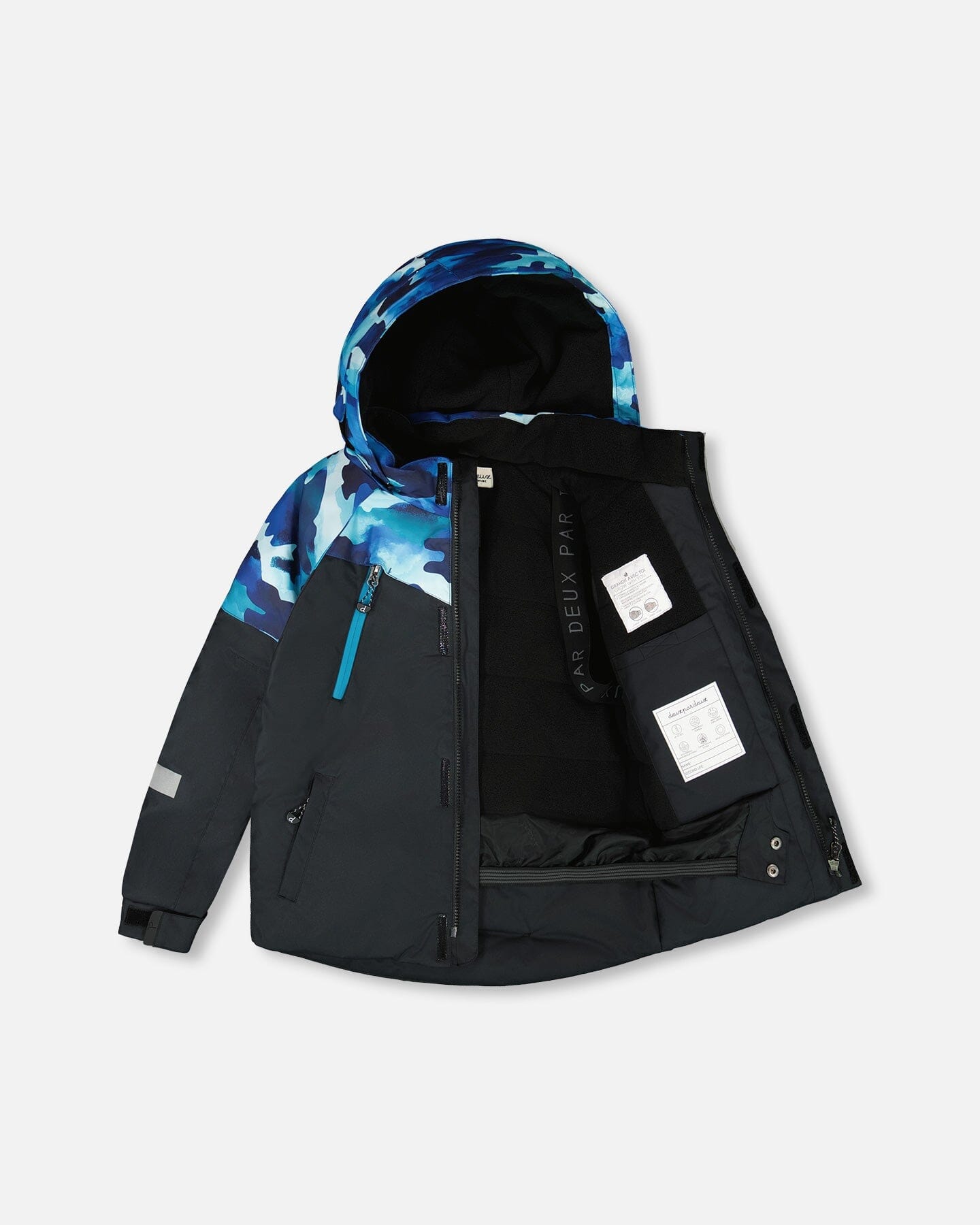 Two-Piece Play Snowsuit Teal Blue Camouflage