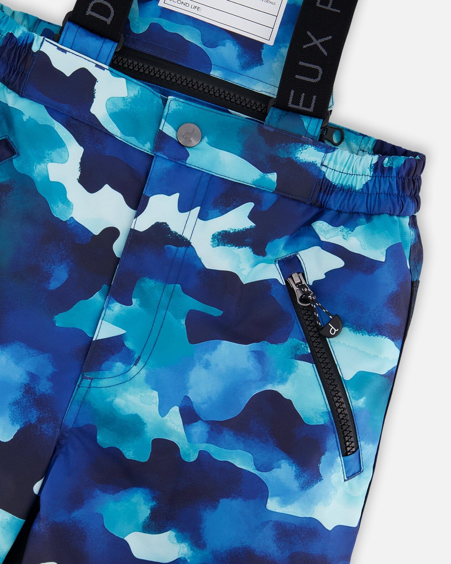 Two-Piece Play Snowsuit Teal Blue Camouflage